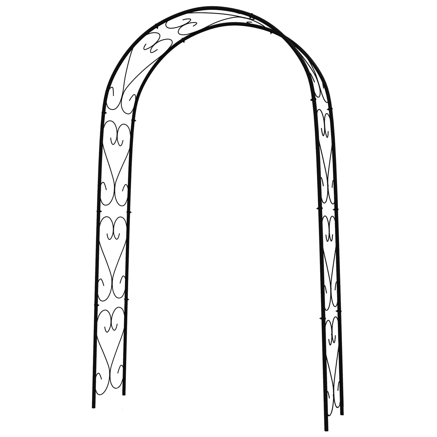 Trädgårdsbåge i stål för klätterväxter, 125x37x230 cm, Svart