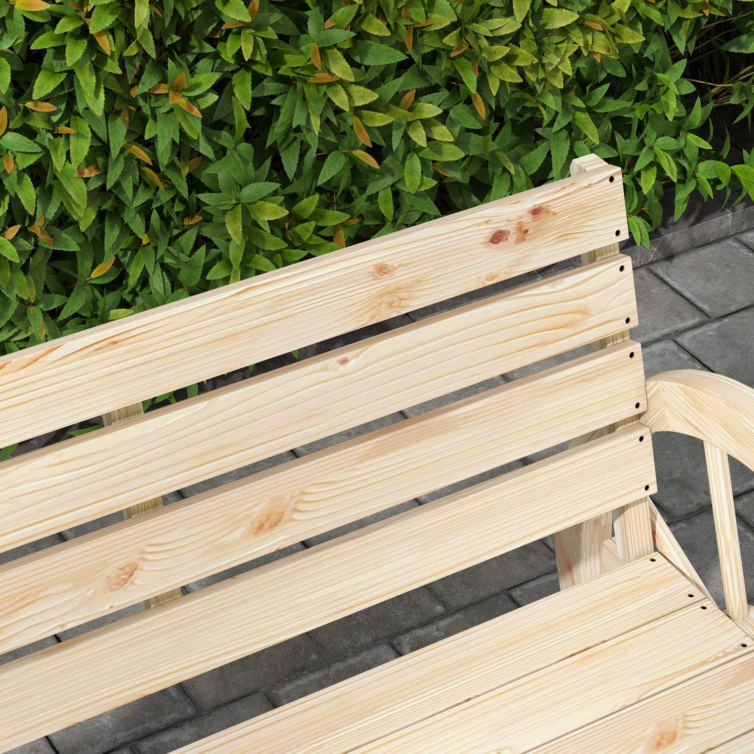 Trädgårdsbänk, 2-sits, vagnhjuldesign