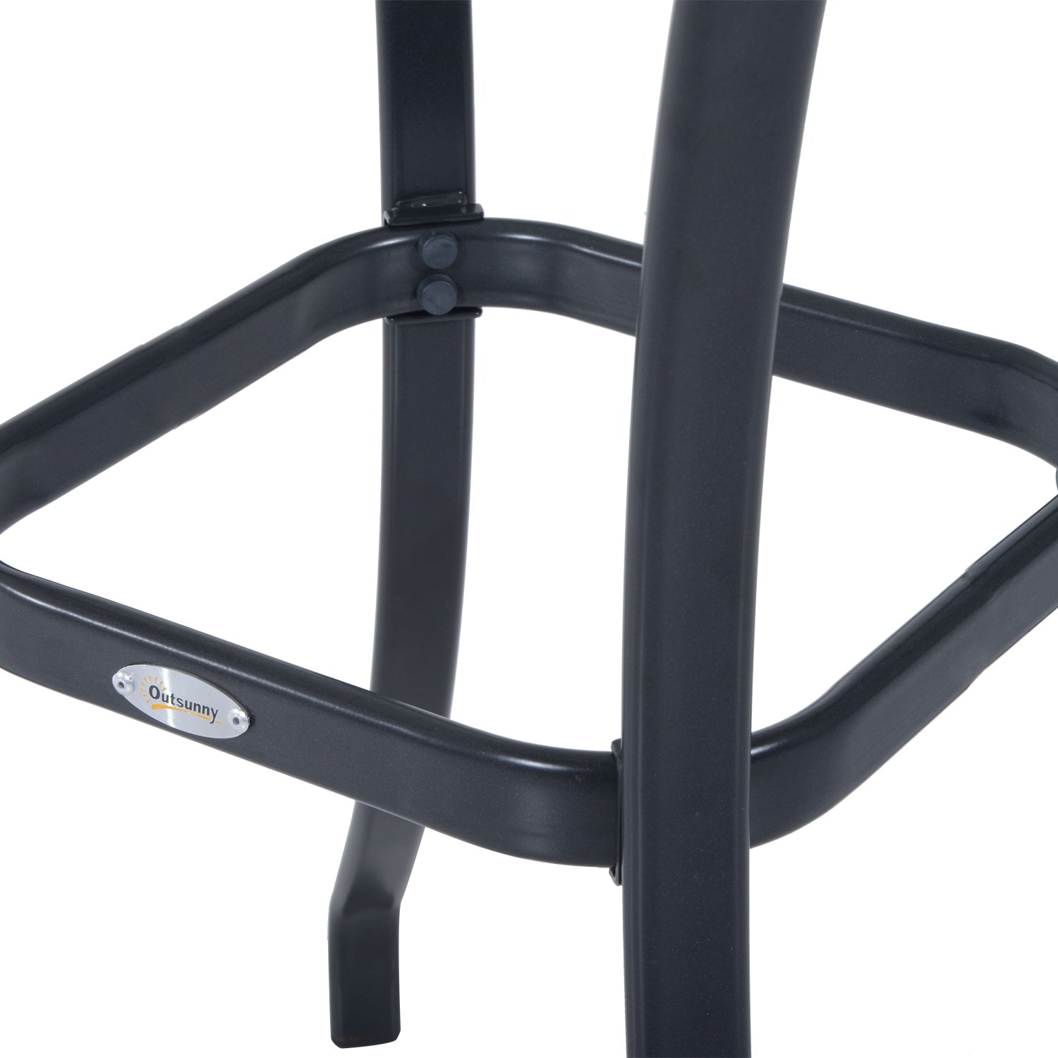 Fyrkantigt trädgårdsbord, väderbeständigt glas, 68,5 cm, svart