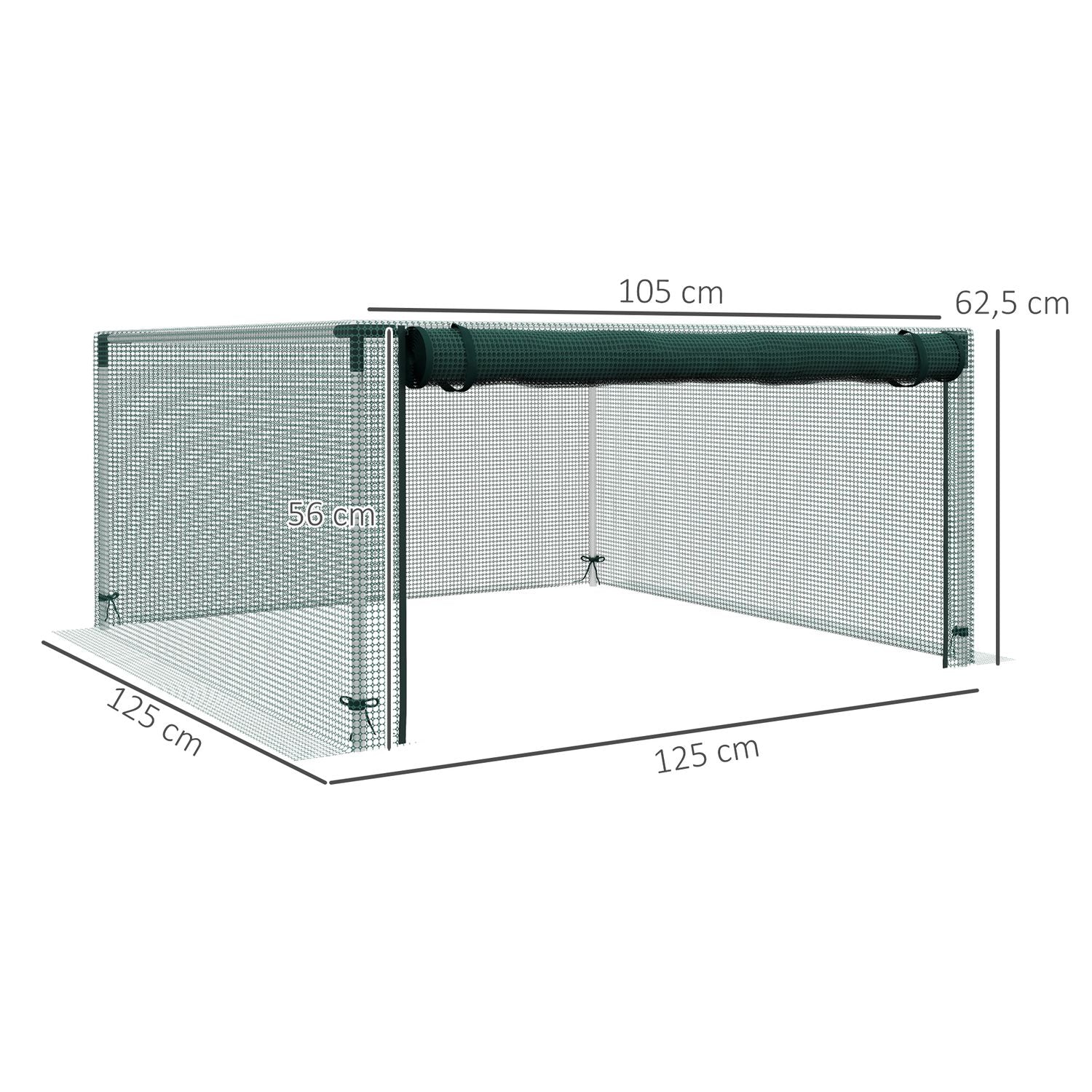 Trädgårdsinsektsskyddsnät med dragkedja, 1,25x1,25M