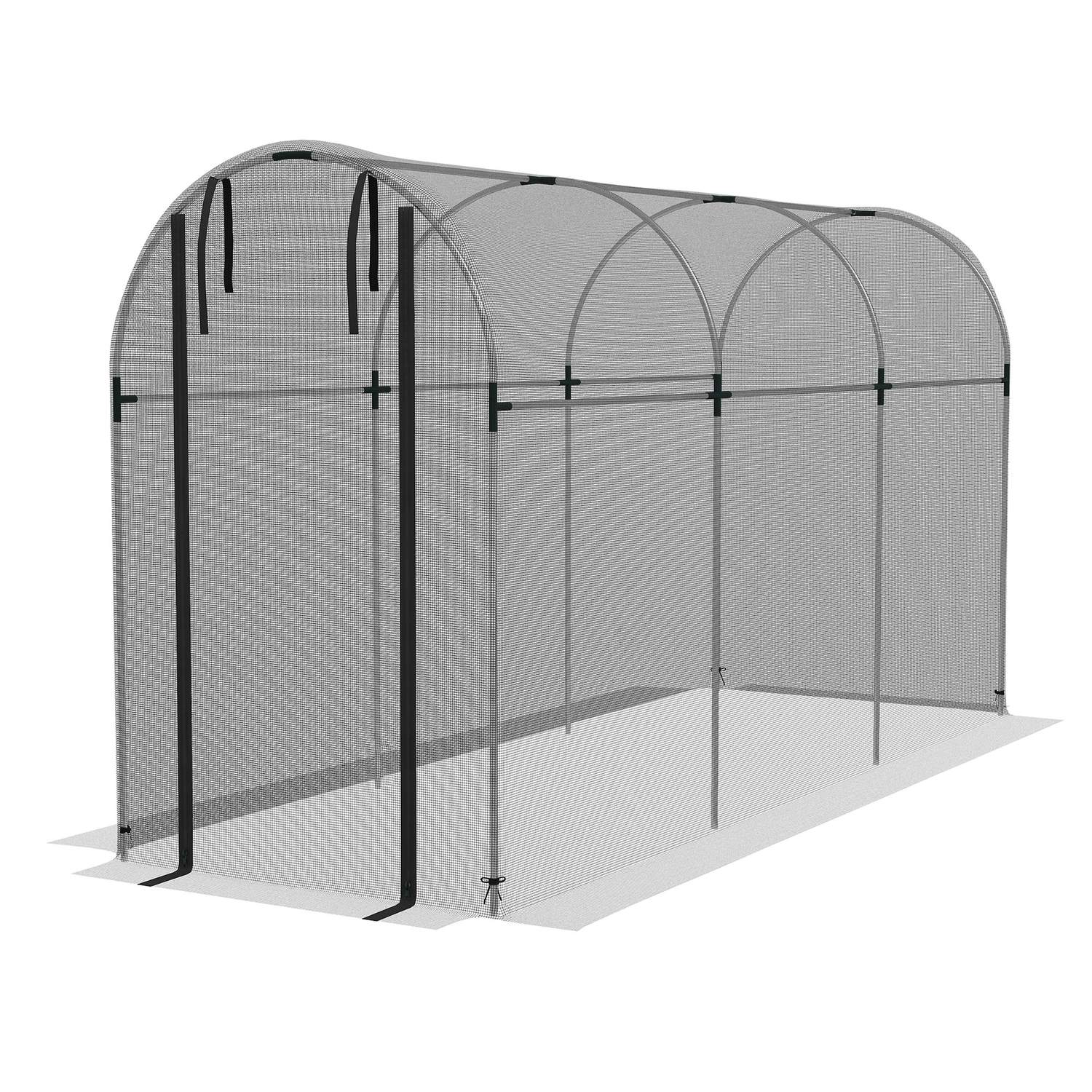 Trädgårdsinsektsskyddsnät med dörr, 1,2 x 3,6 m, svart HDPE