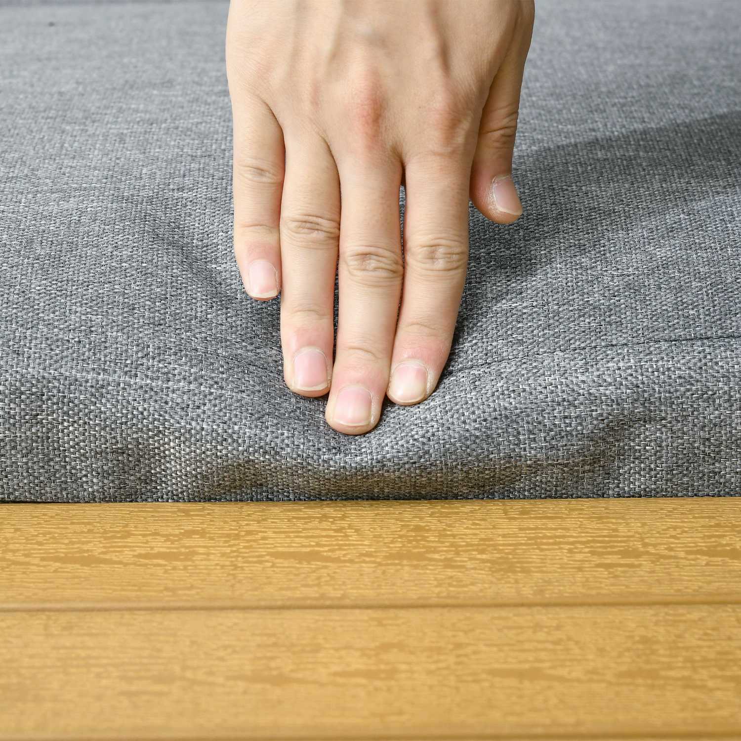 Trädgårdsmöbelset för 3, aluminium & trälook, mörkgrå