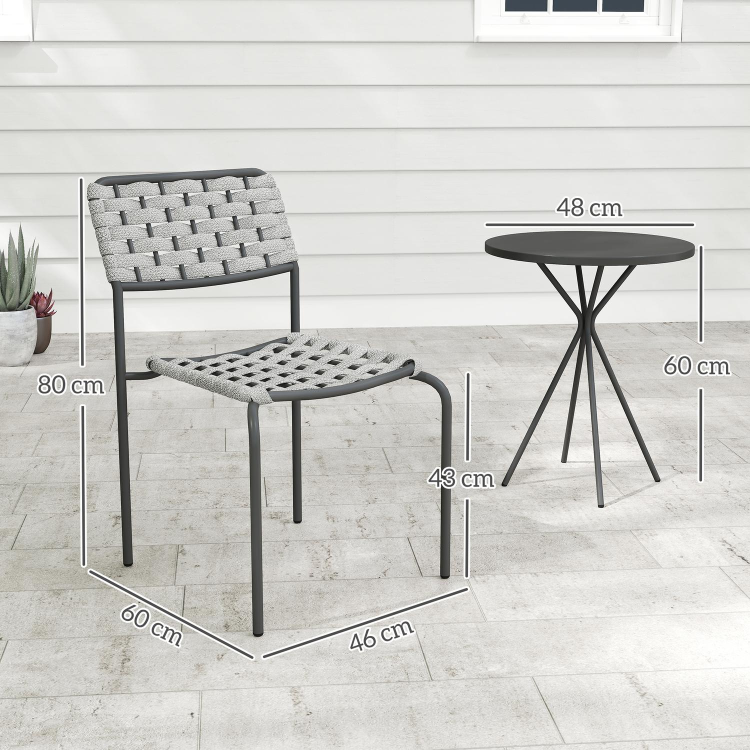 Utomhusmöbler i polyrattan, 3-delat, väderbeständig, grå