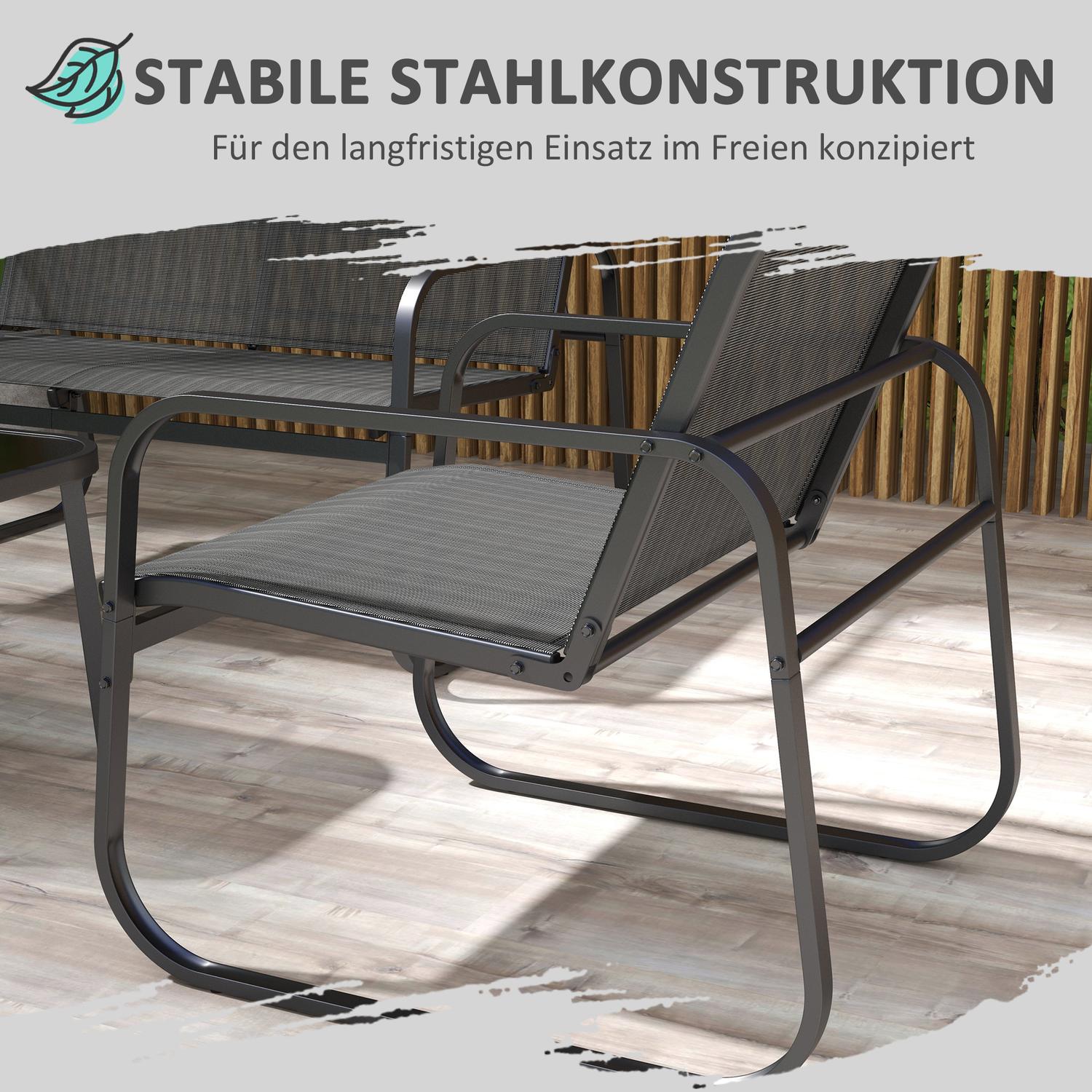 Utomhus trädgårdsmöbler set – 4 delar mesh uteplats sittplatser