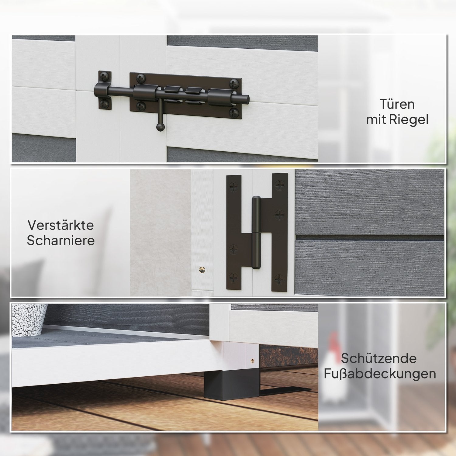 Trädgårdsredskapsskjul i trä, väderbeständig, låsbar, 91x69x192cm