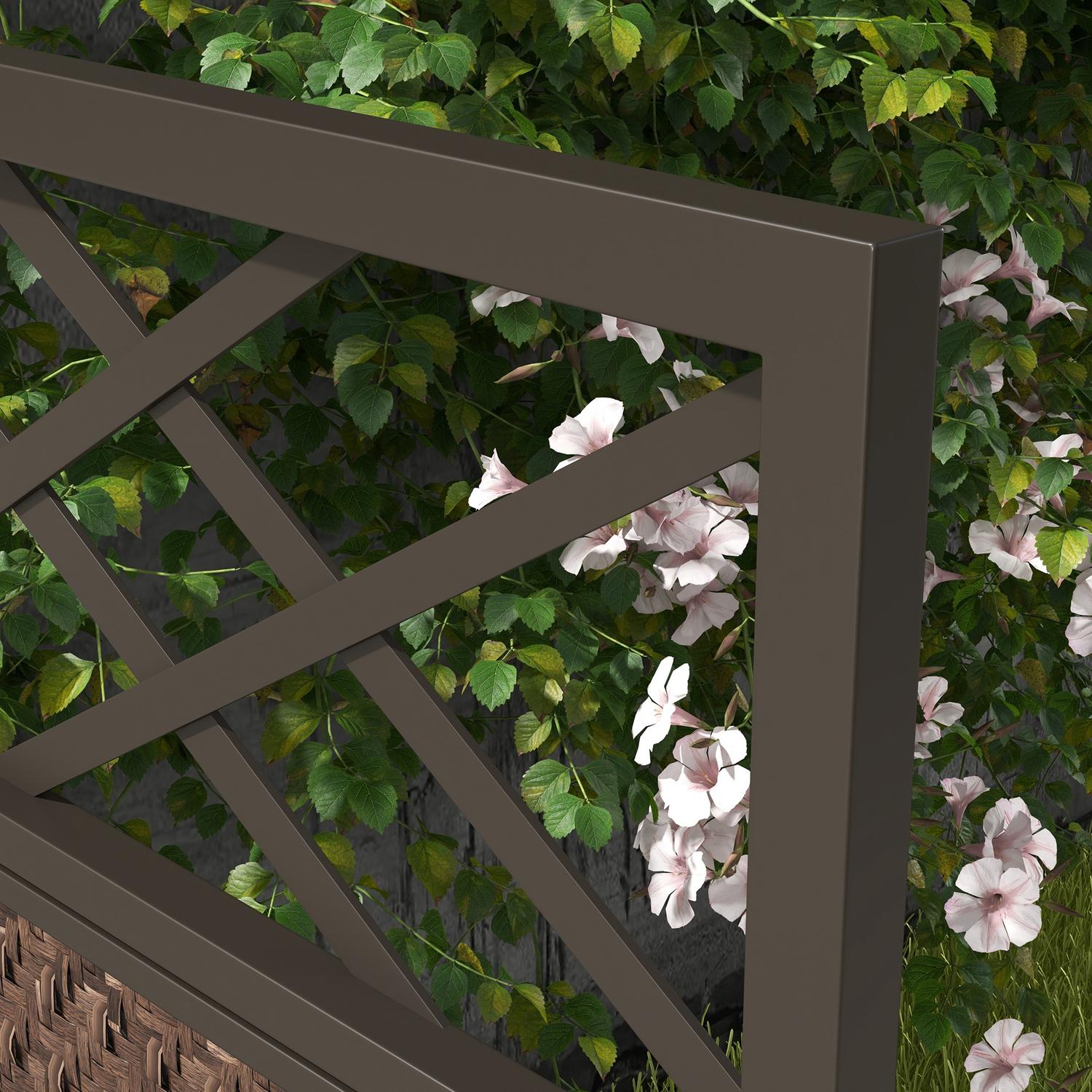 Trädgårdsrumsavdelare, Rottinglook, UV-beständig, 148x181 Cm