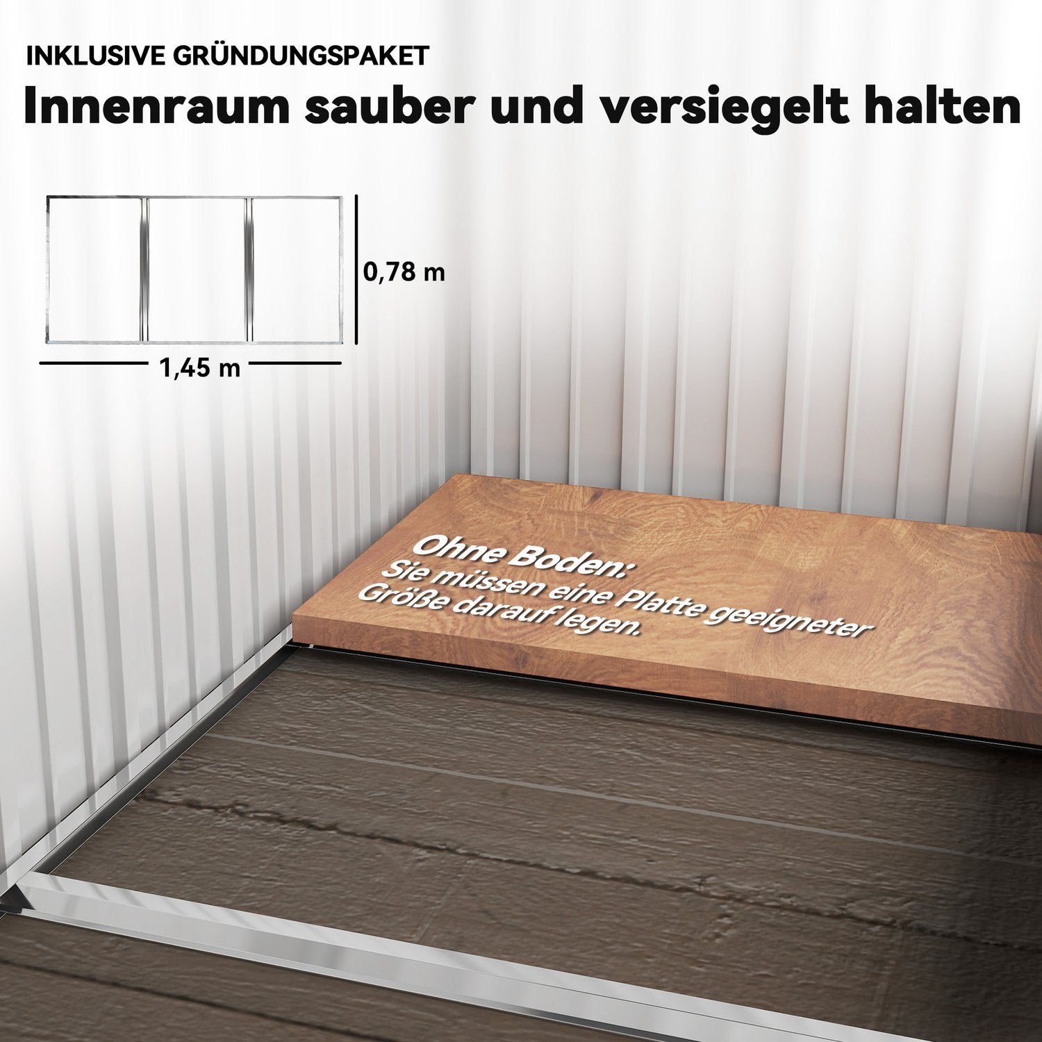 Metalen tuinschuur, verstelbare planken, afsluitbare deur