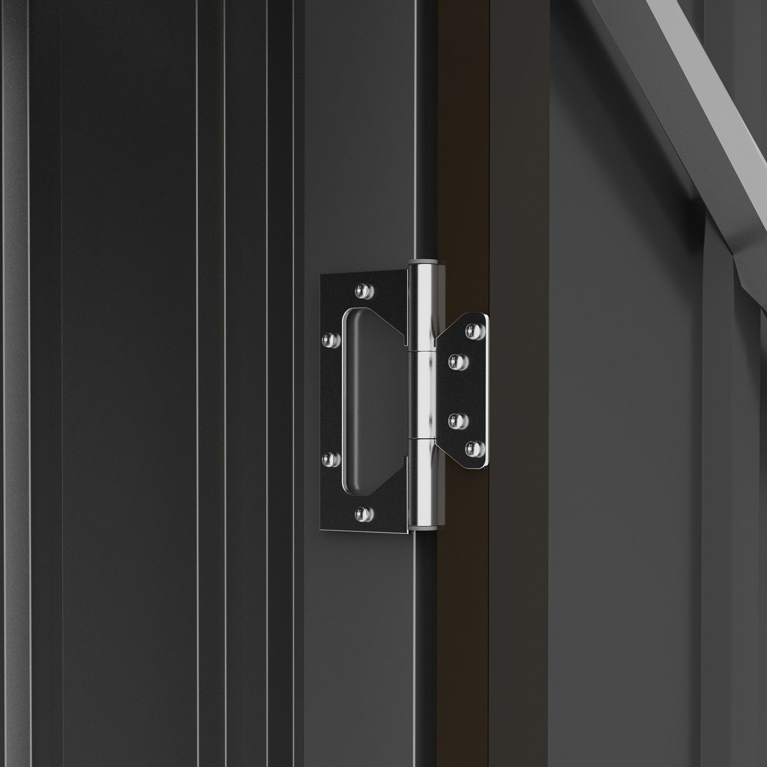 Trädgårdsskjul i stål med taktak – Låsbart, brunt, 0,92 m²