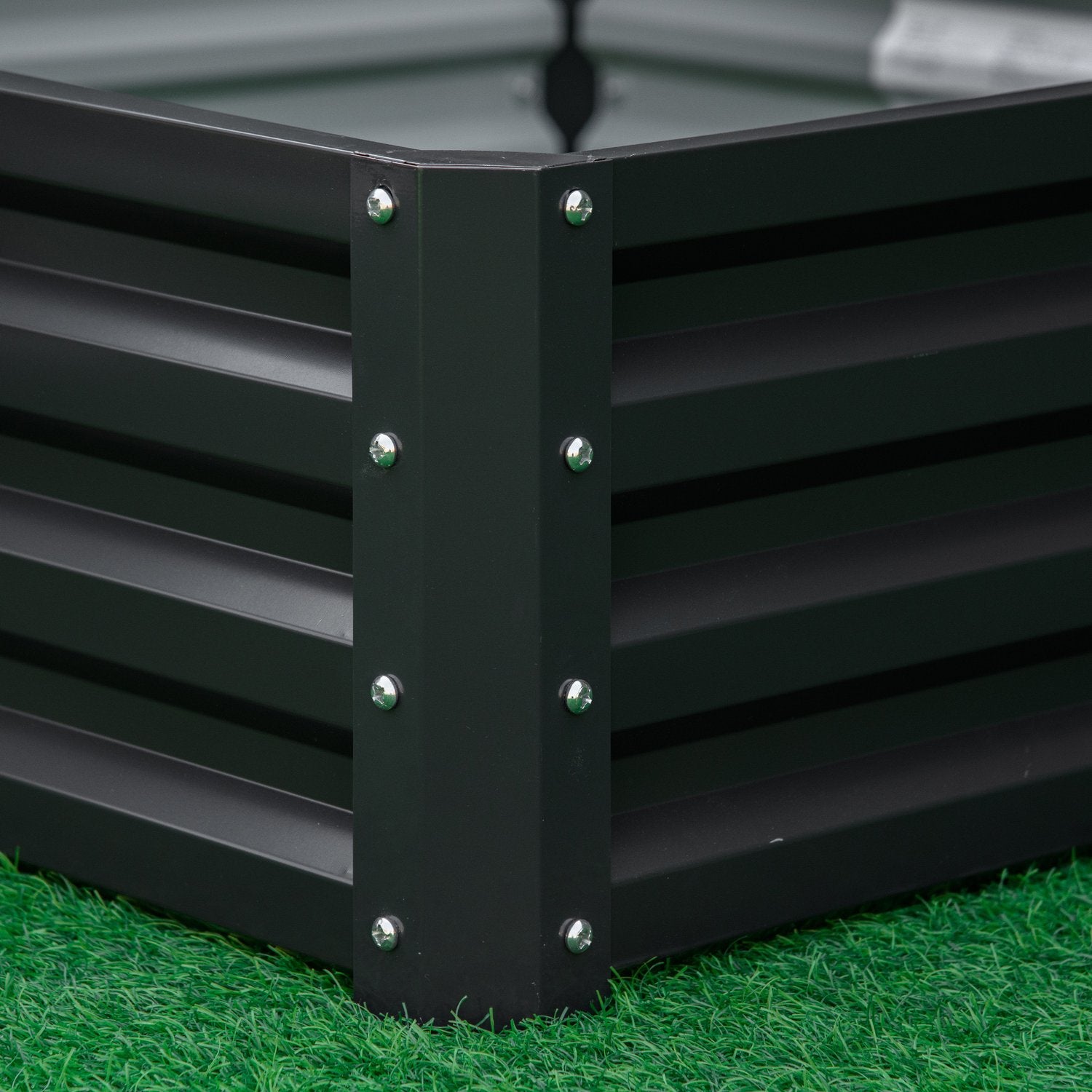 Trädgårdssäng i stål – 120x120x30cm Grå planteringslåda