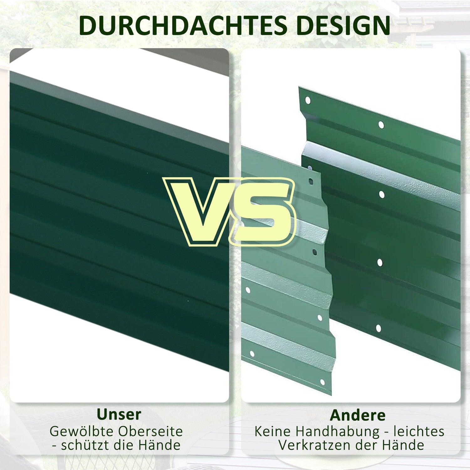 Trädgårdssäng i stål, Rostskyddad, 120 x 60 x 30,5 cm