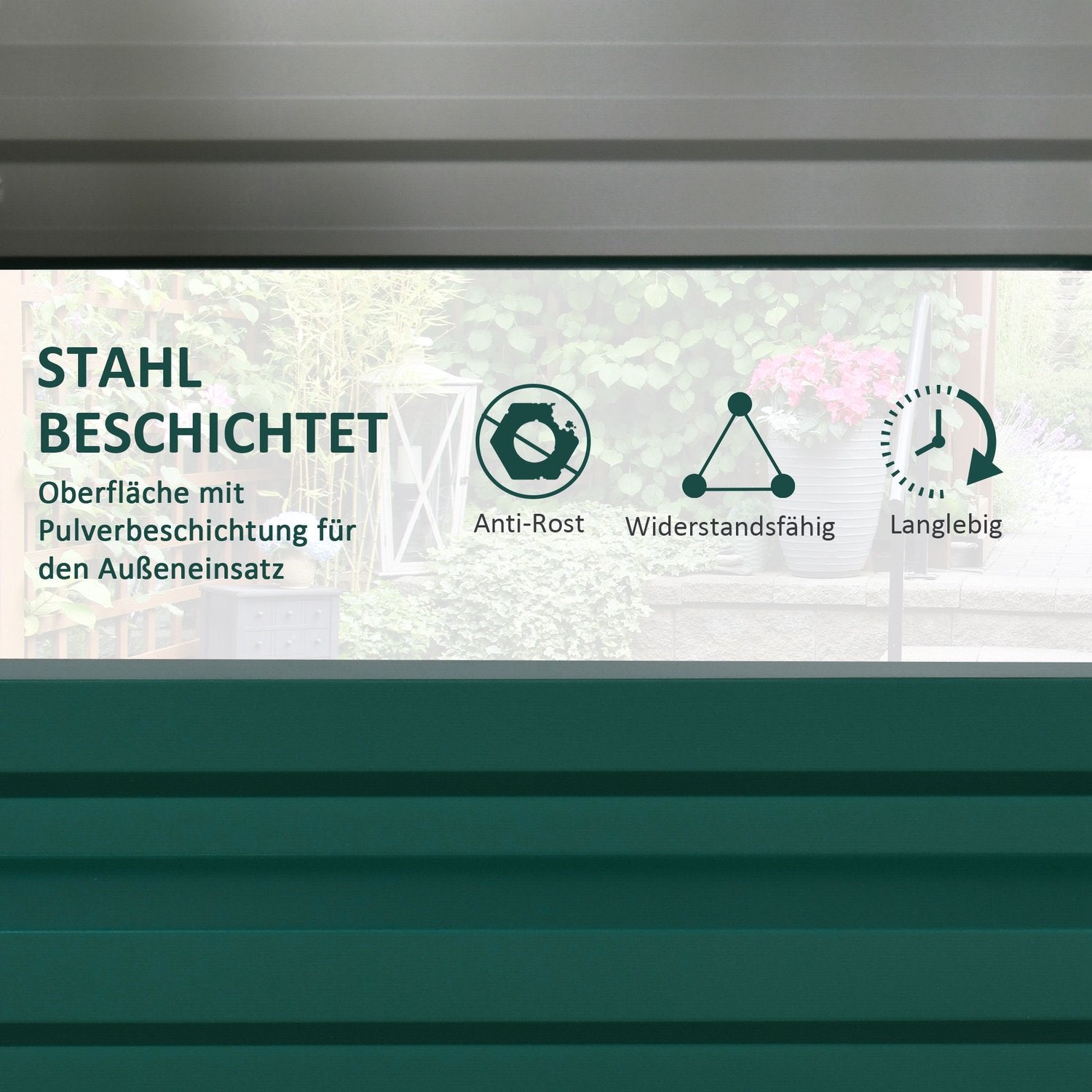 Trädgårdssäng i stål, Rostskyddad, 120 x 60 x 30,5 cm