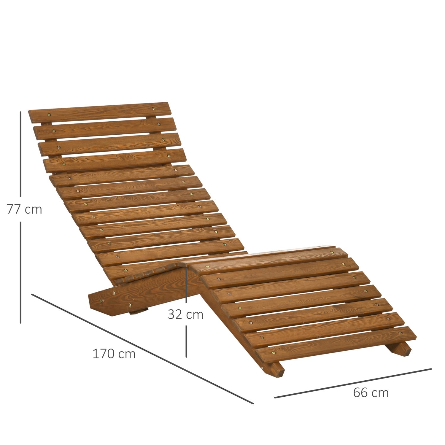 Trädgårdssäng i teak, kapacitet 120 kg, 66x170x77 cm
