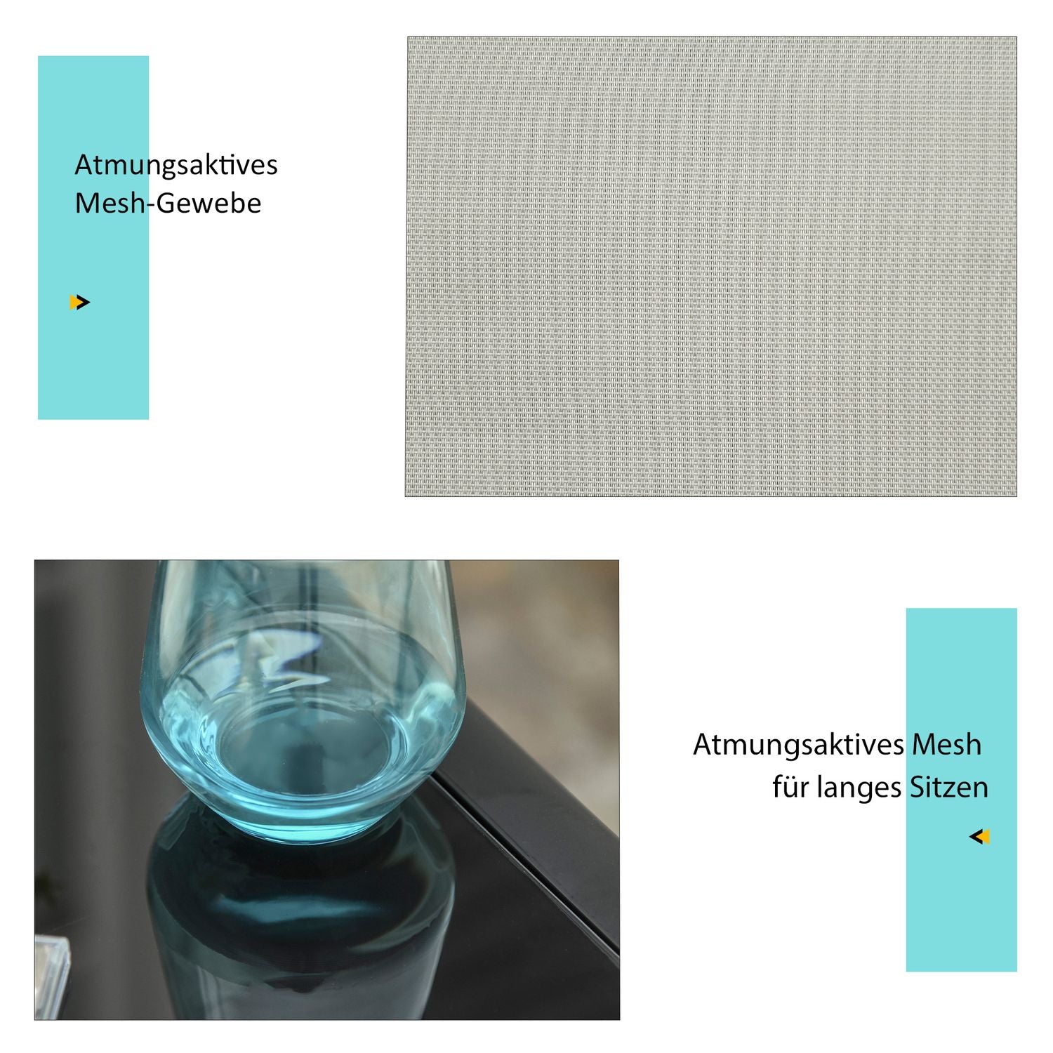 Trädgårdsstol i metallnät – 2 solstolar, 1 bord, grå