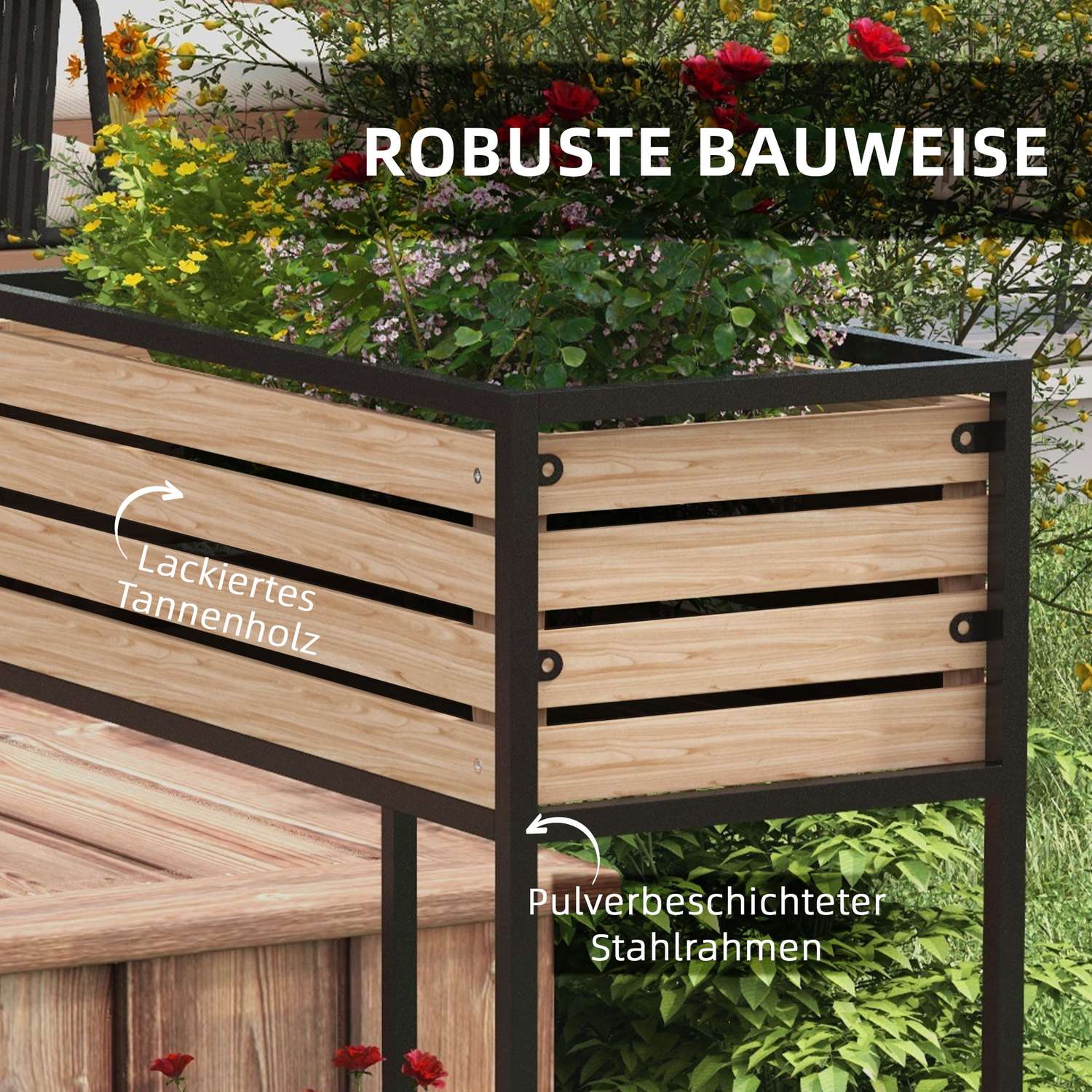 Trädgårdsupphöjd säng med hylla, 2-vånings 83x39x100 cm