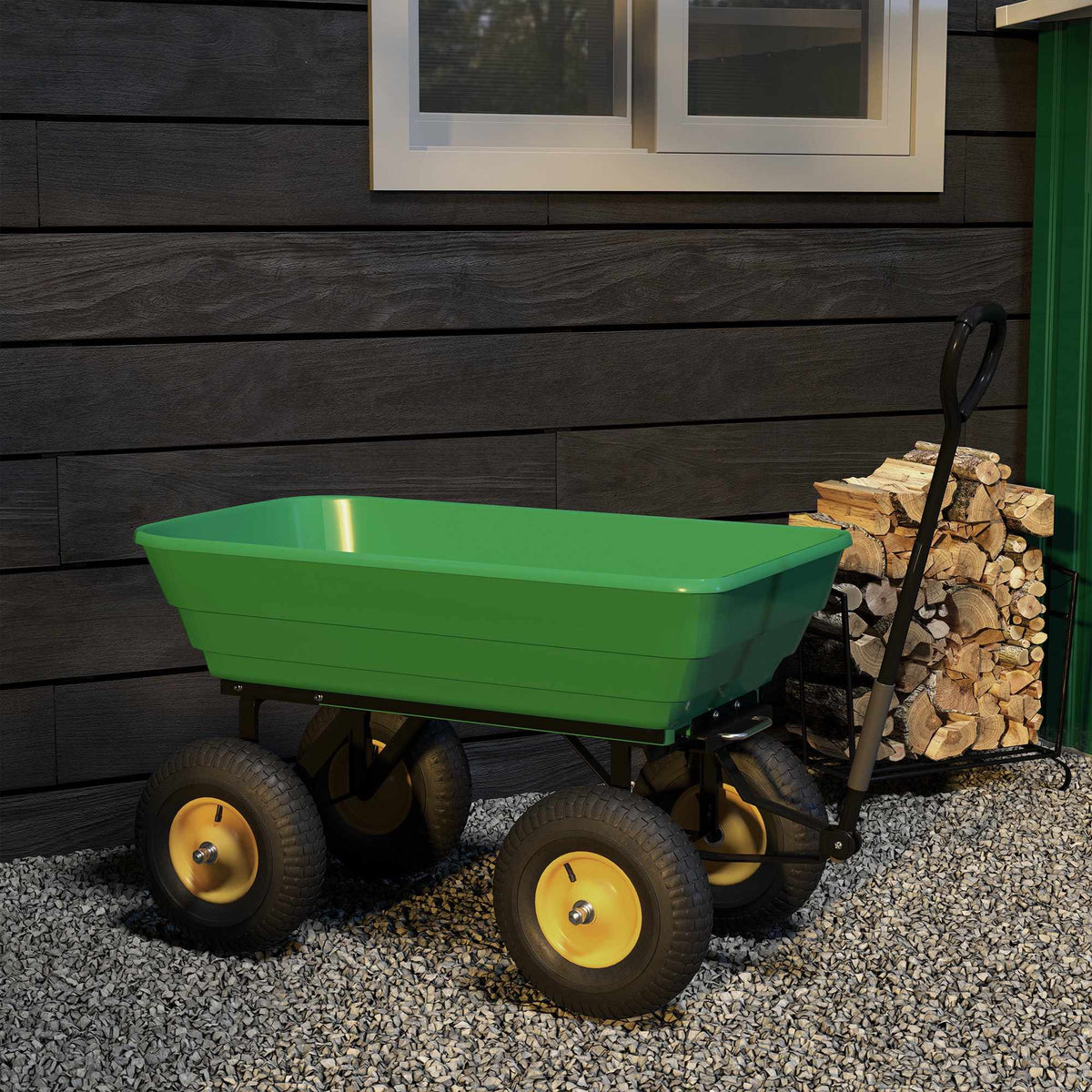 Trädgårdsvagn med tippfunktion, 75 l, 200 kg kapacitet