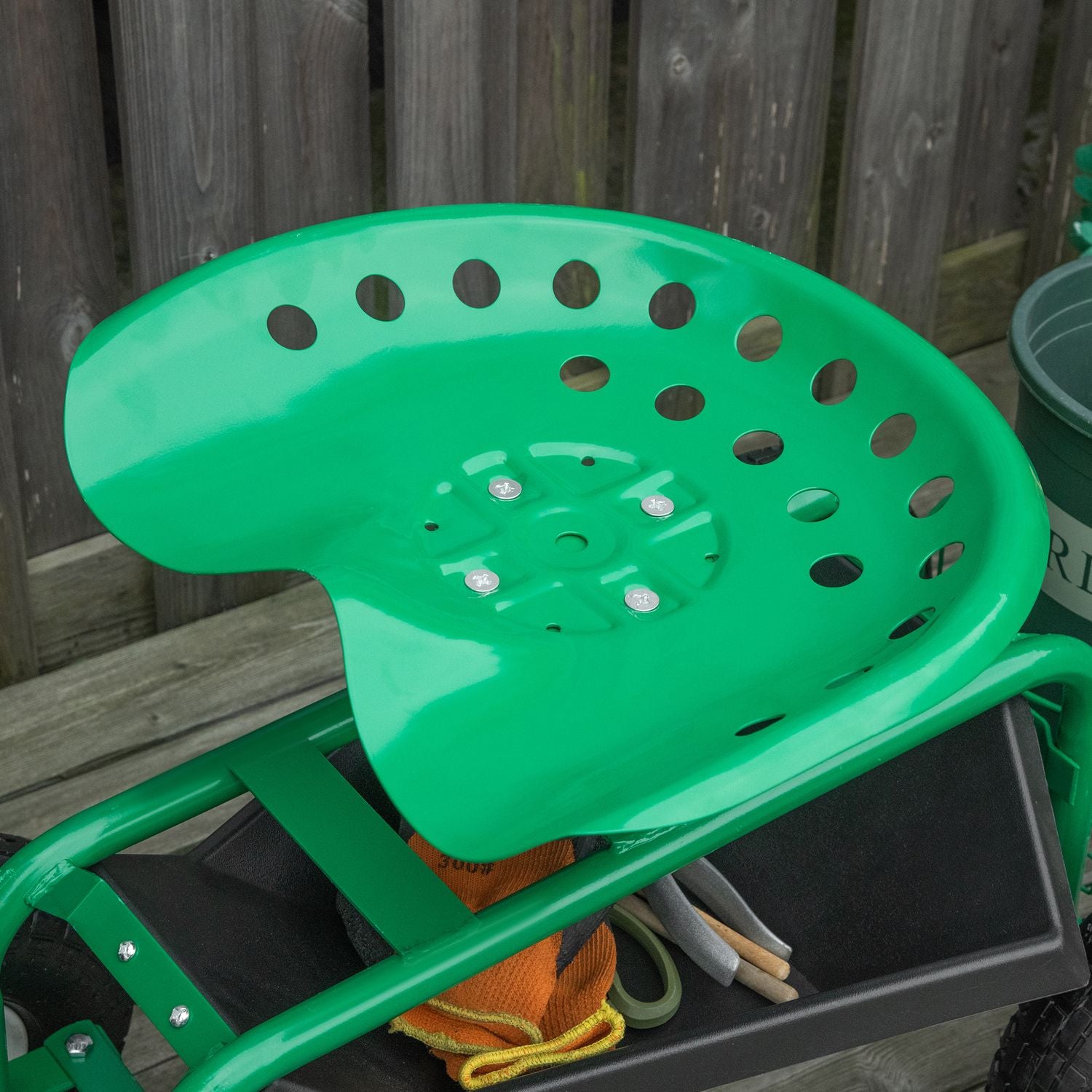 Trädgårdsvagn med vridbar sits, justerbar, 150 kg kapacitet