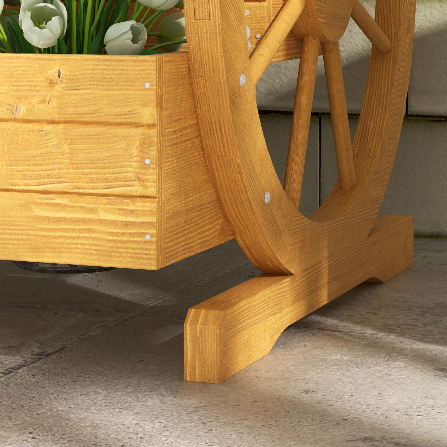 Trävagnshjul Blomlåda, 3 våningar, vattenavvisande