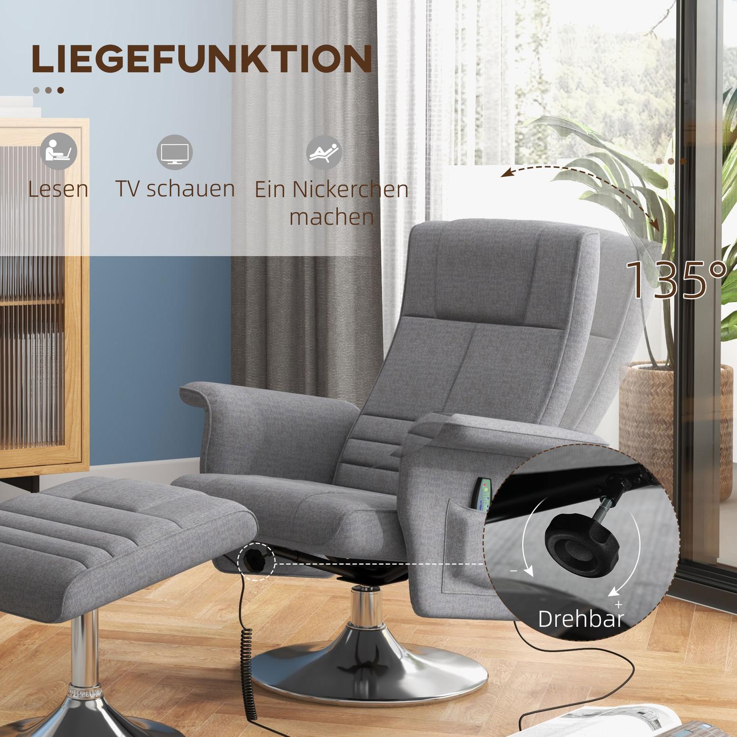Elektrisk vilstol & fotpall med vibrationsmassage