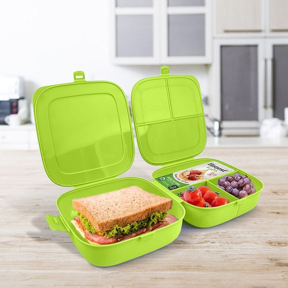 Tvådelad lunchlåda med lock och uppdelad behållare