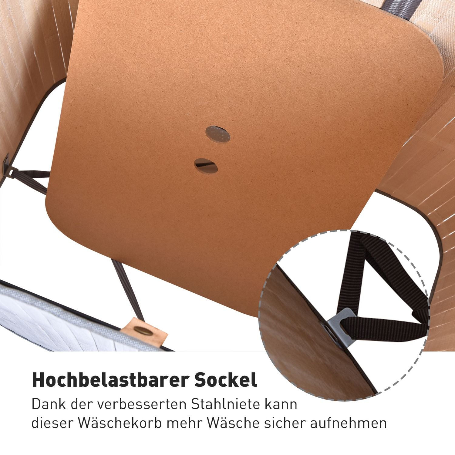 Stor hopfällbar tvättkorg med lock, avtagbart foder