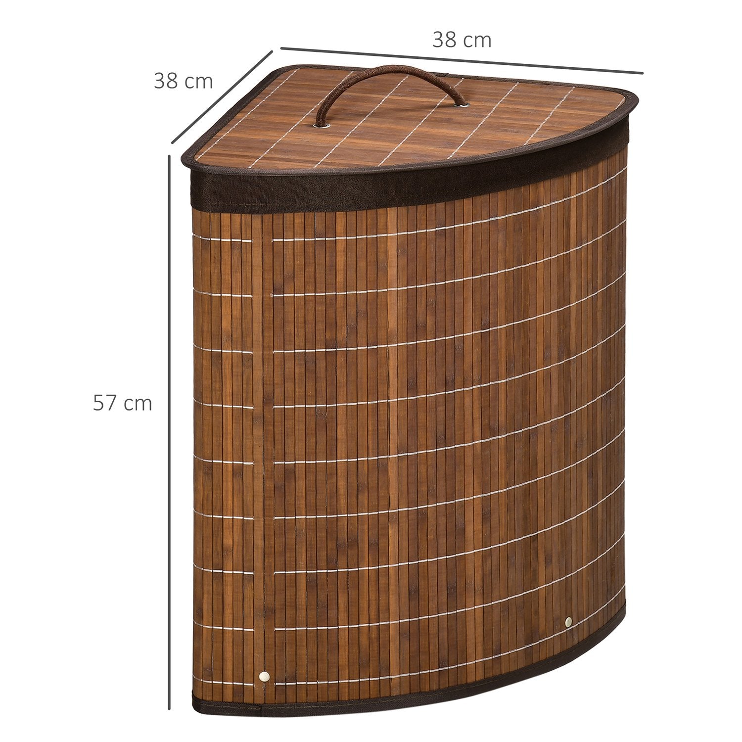 Bambu tvättkorg 55L med lock och avtagbar påse