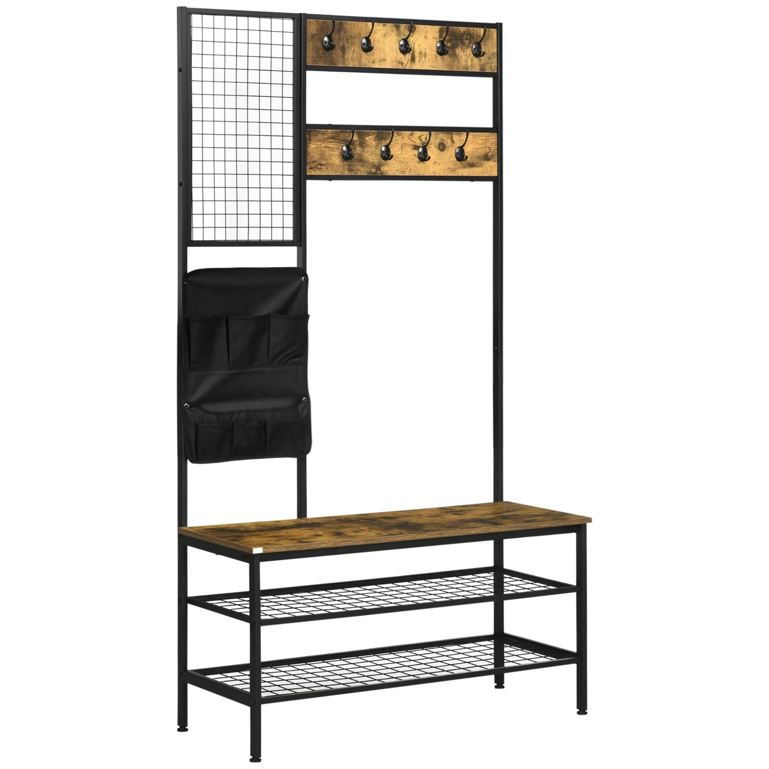 Tygväska i stål, rustik brun finish