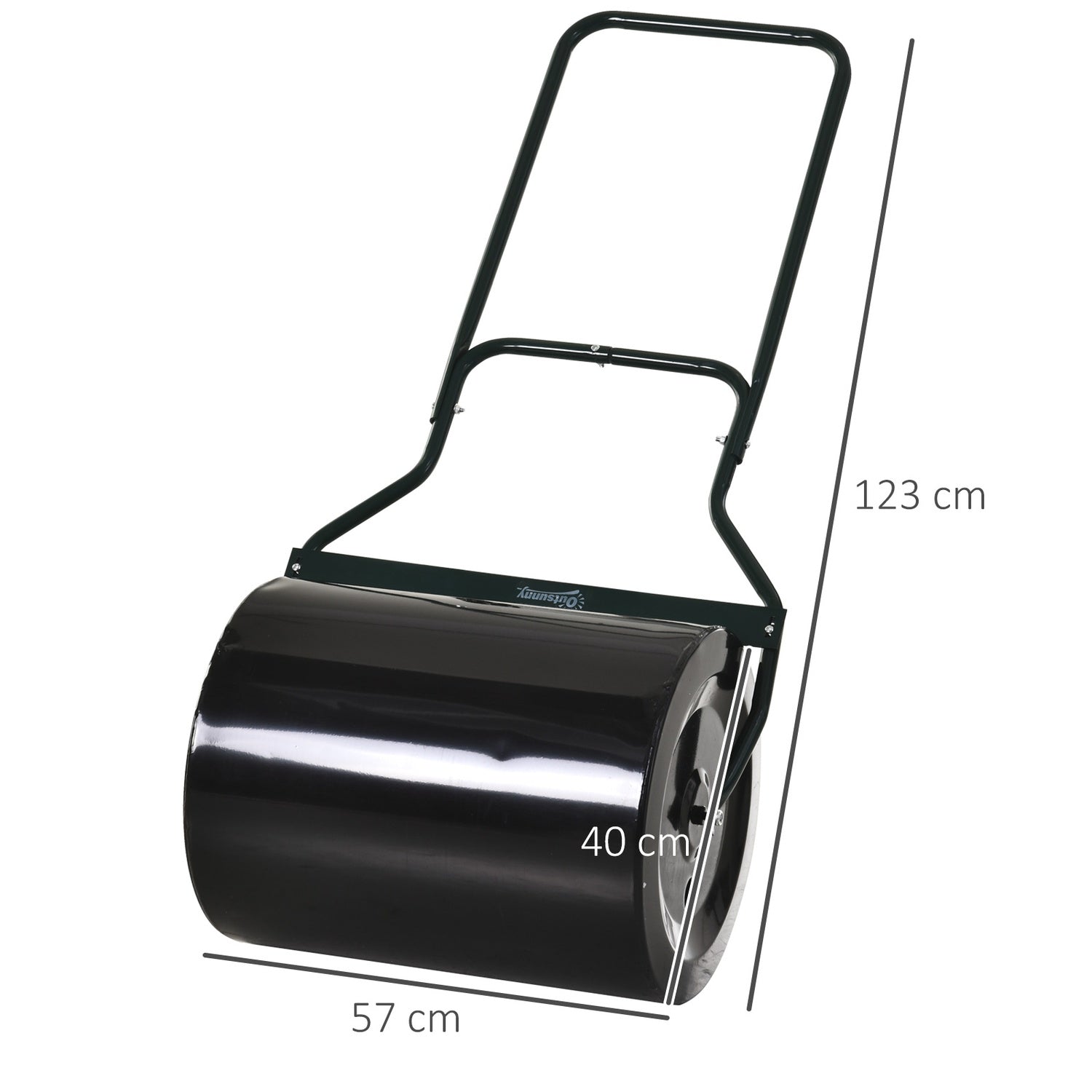 Gräsrulle 40cm, fyllbar metall – vatten/sand, svart