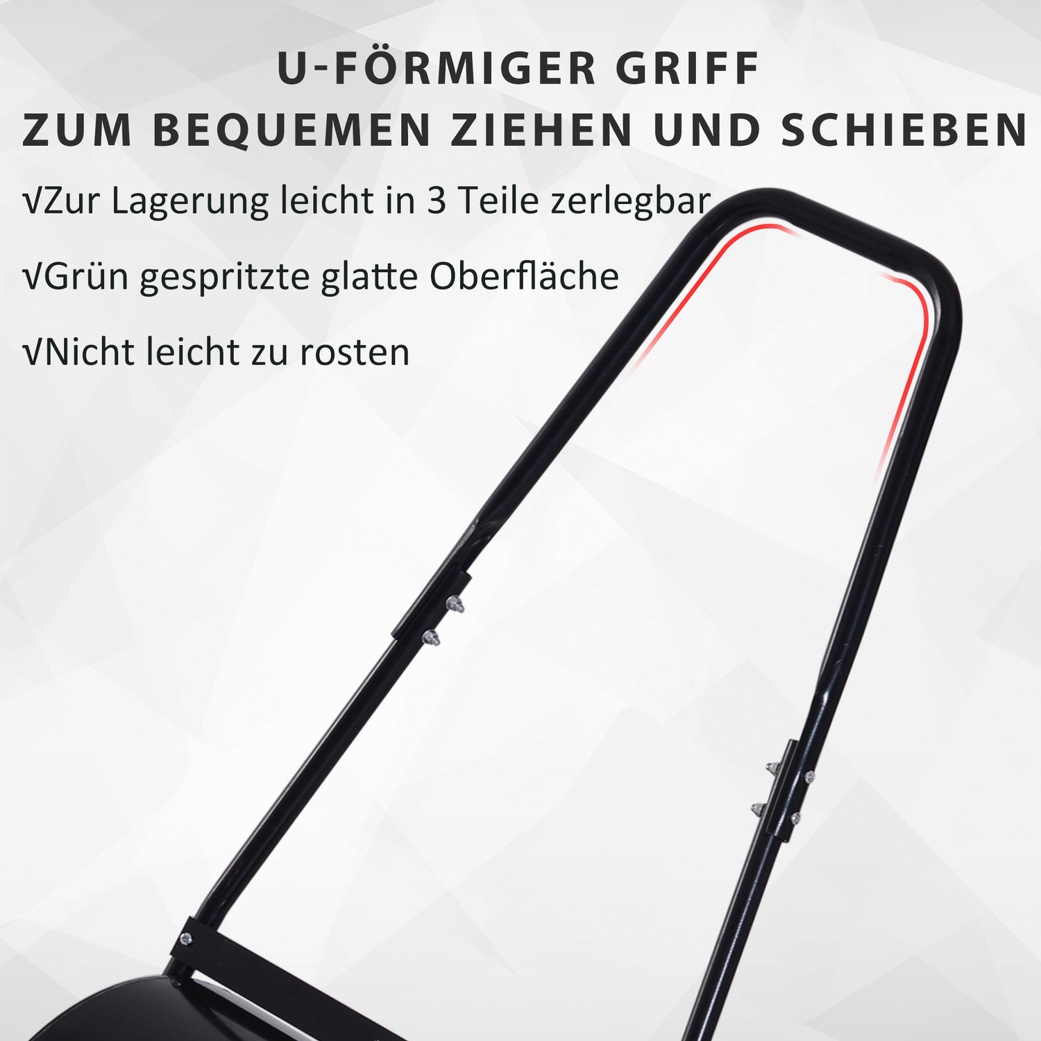 Gräsrulle 40cm, fyllbar metall – vatten/sand, svart