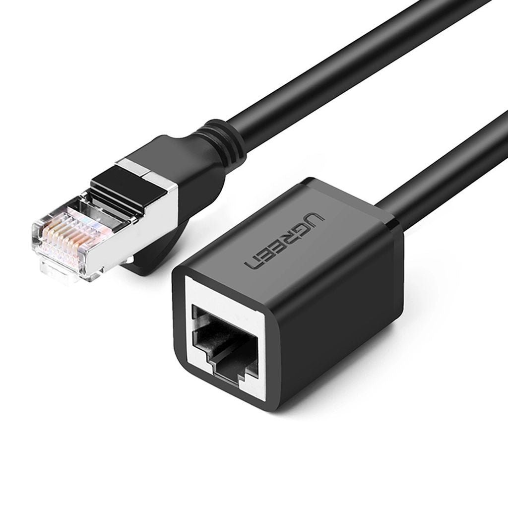 Ugreen Internet/Ethernet Patchcord RJ45 F/UTP Cat6 förlängningsnätverkskabel, 1000 Mbps, 1m - Svart