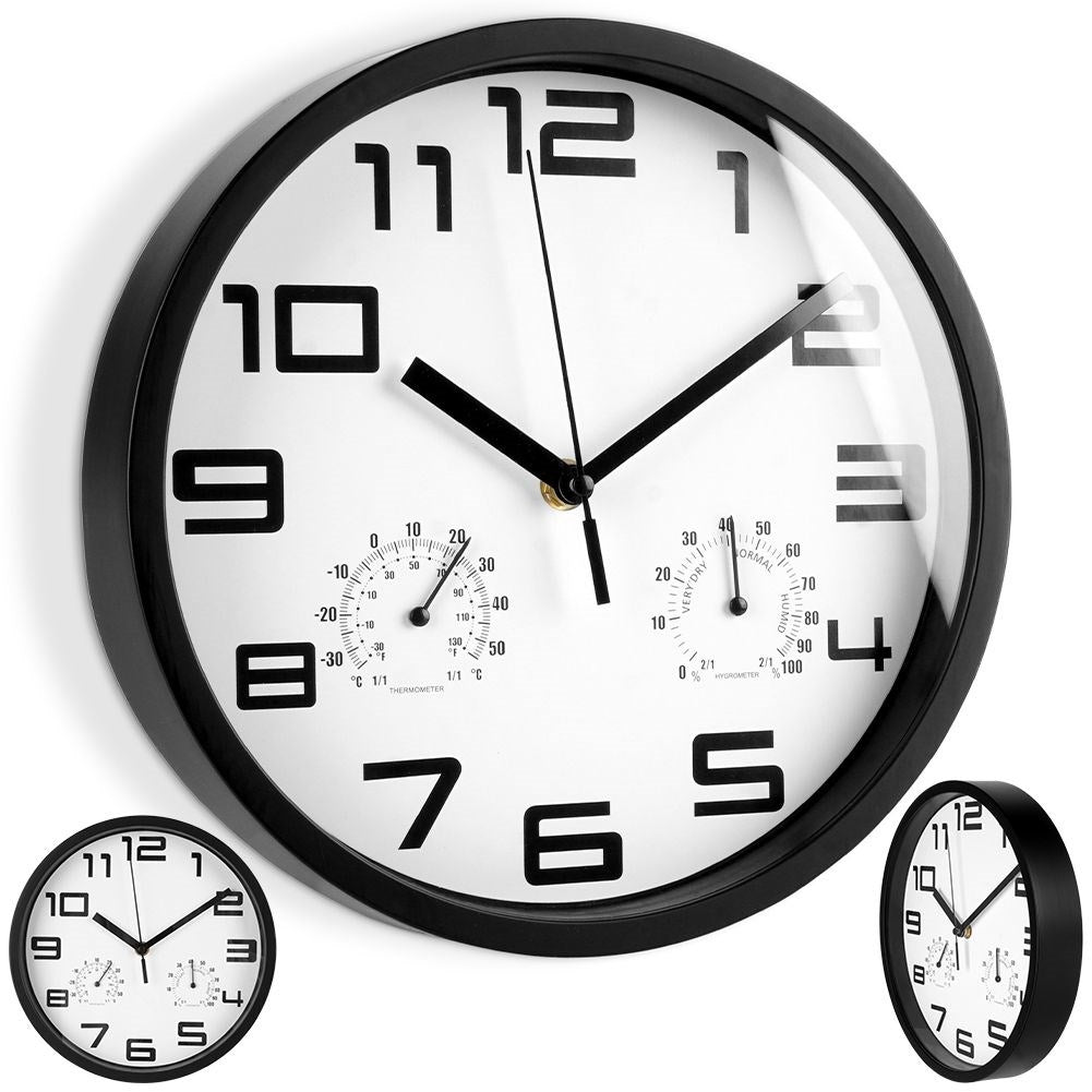 Unik väggklocka 25cm med termometer och hygrometer