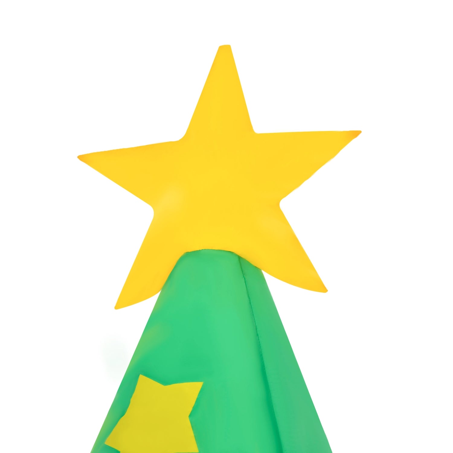 Uppblåsbar 210cm julgran med LED-tomte och snögubbe