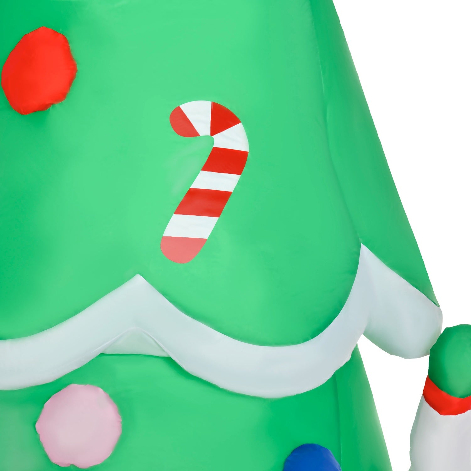 Uppblåsbar 210cm julgran med LED-tomte och snögubbe