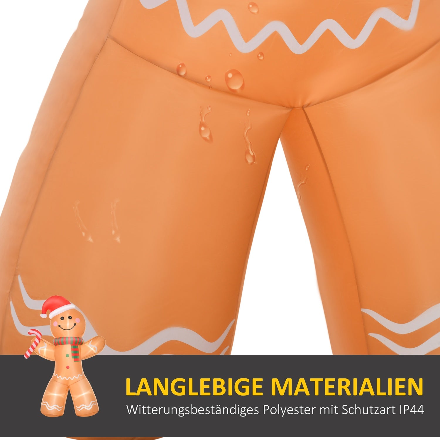 Uppblåsbar pepparkaksman med lampor, 2,4M väderbeständig