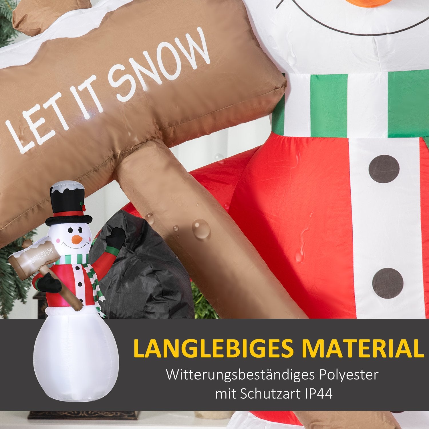 Uppblåsbar snögubbe med LED-ljus (180 cm) – Vattentät juldekor