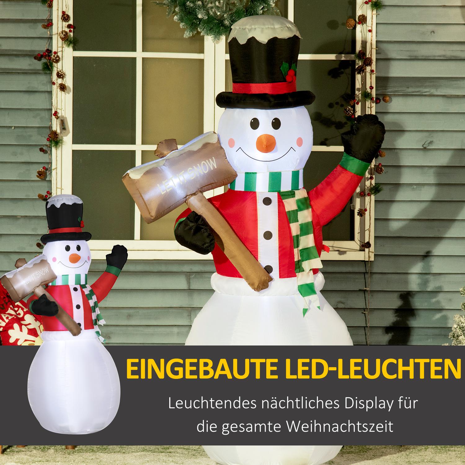 Uppblåsbar snögubbe med LED-ljus (180 cm) – Vattentät juldekor