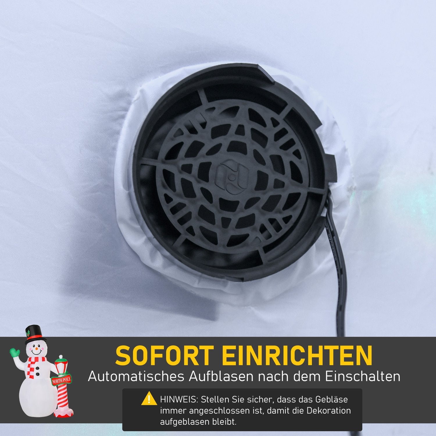 Uppblåsbar 2,4m LED Snowman Juldekoration, inomhus/utomhus