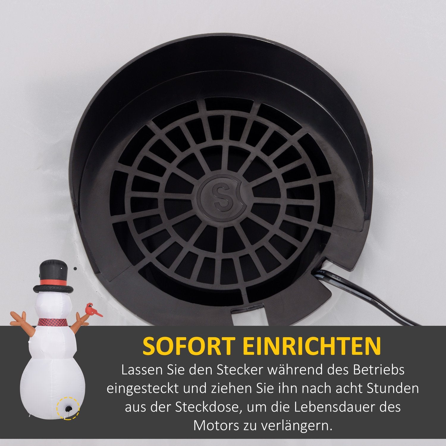 Uppblåsbar 2,4 m LED-snögubbe-dekoration för inomhus/utomhus