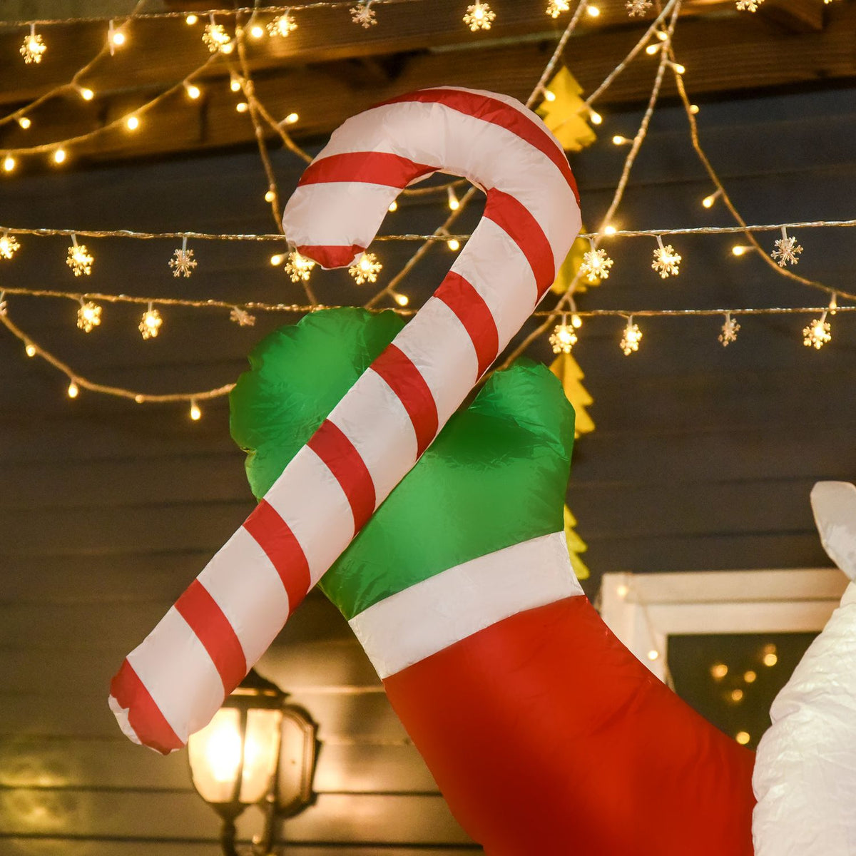 Nafukovací Santa Claus s LED světly, 243 cm