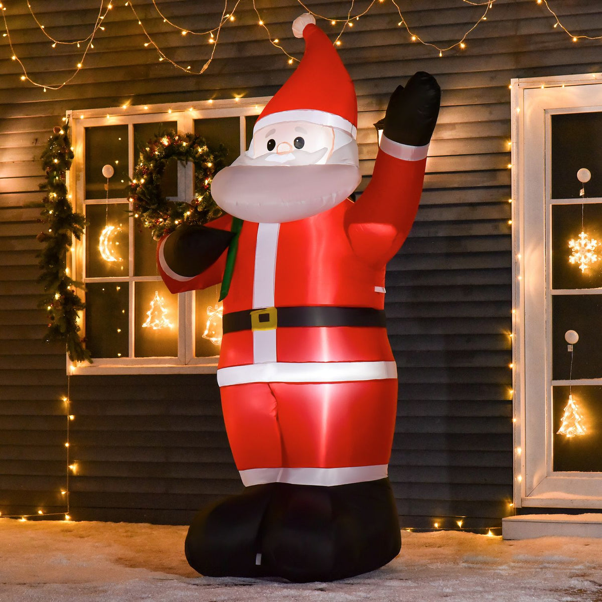 Nafukovací Santa Claus s LED osvětlením, 2,4m, pro interiér i exteriér