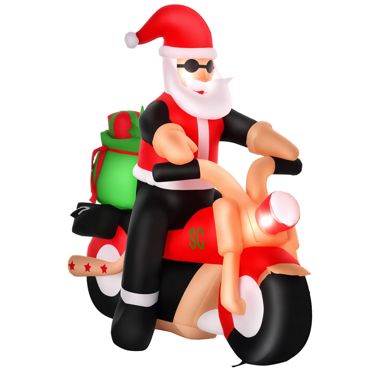 Nafukovací venkovní vánoční dekorace Santa Clause s LED diodami, 1,65 m