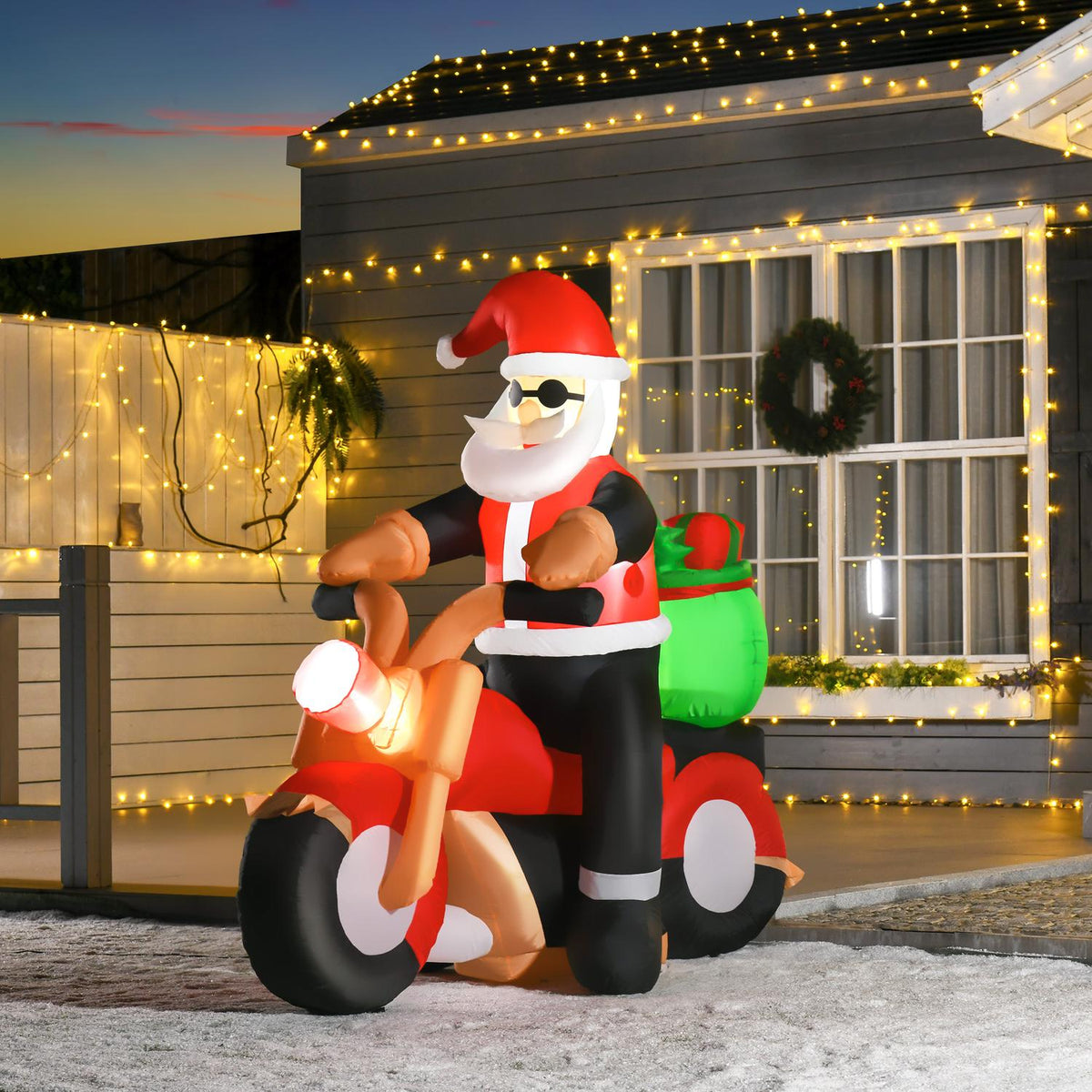 Nafukovací venkovní vánoční dekorace Santa Clause s LED diodami, 1,65 m