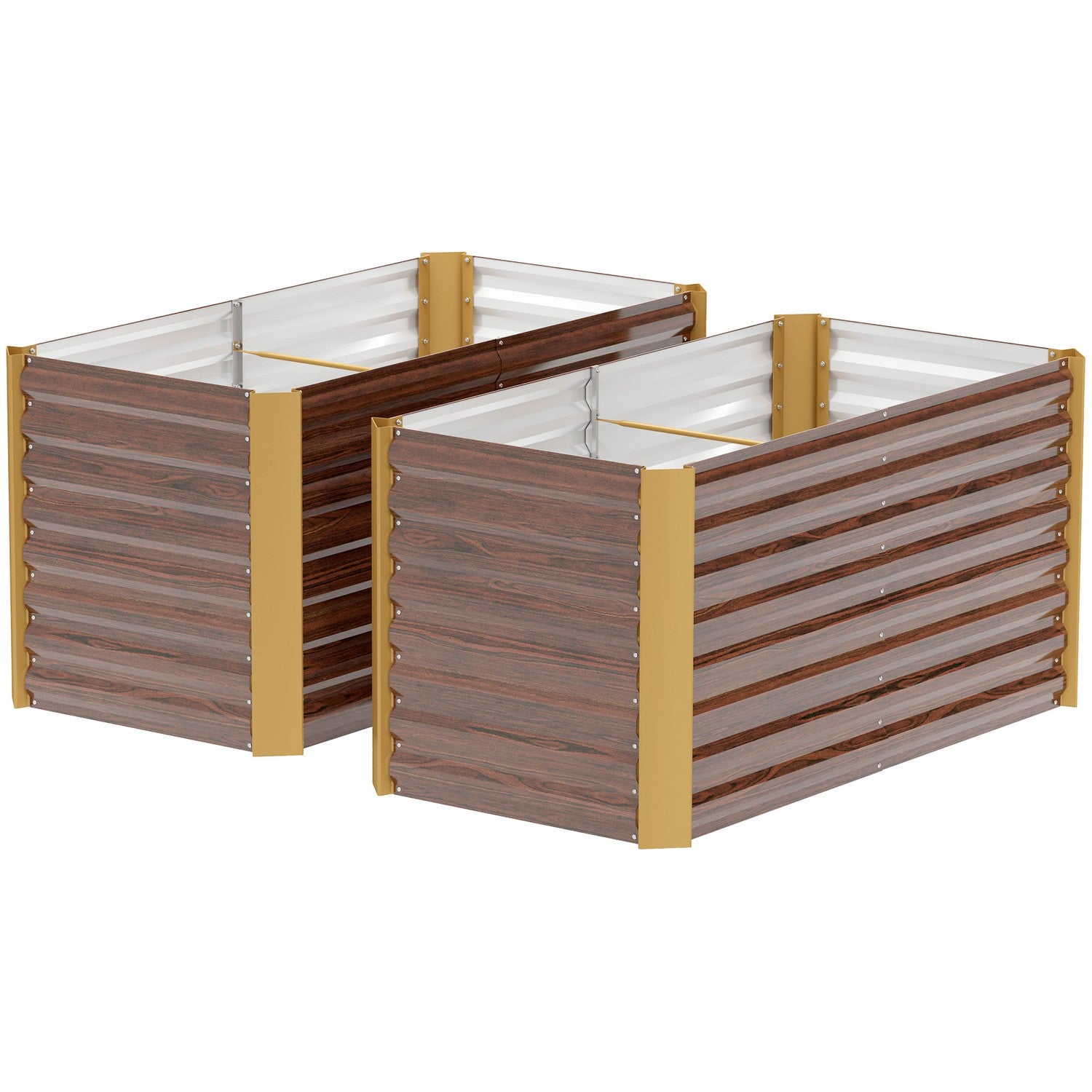 Upphöjda trädgårdssängar i galvaniserat stål, väderbeständig, 120x60 cm