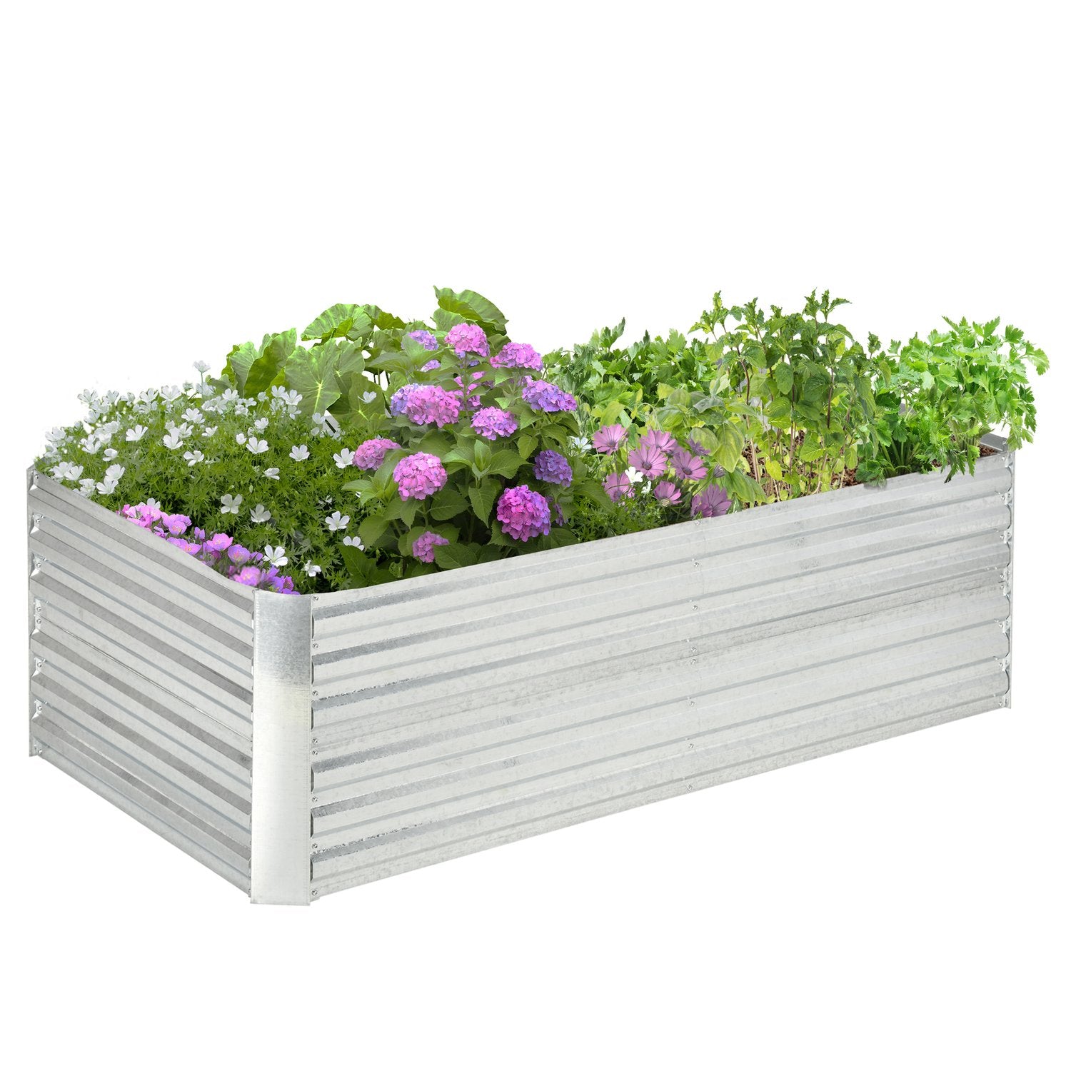 Trädgårdssäng i stål – 180x90x60 cm, perfekt för grönsaker