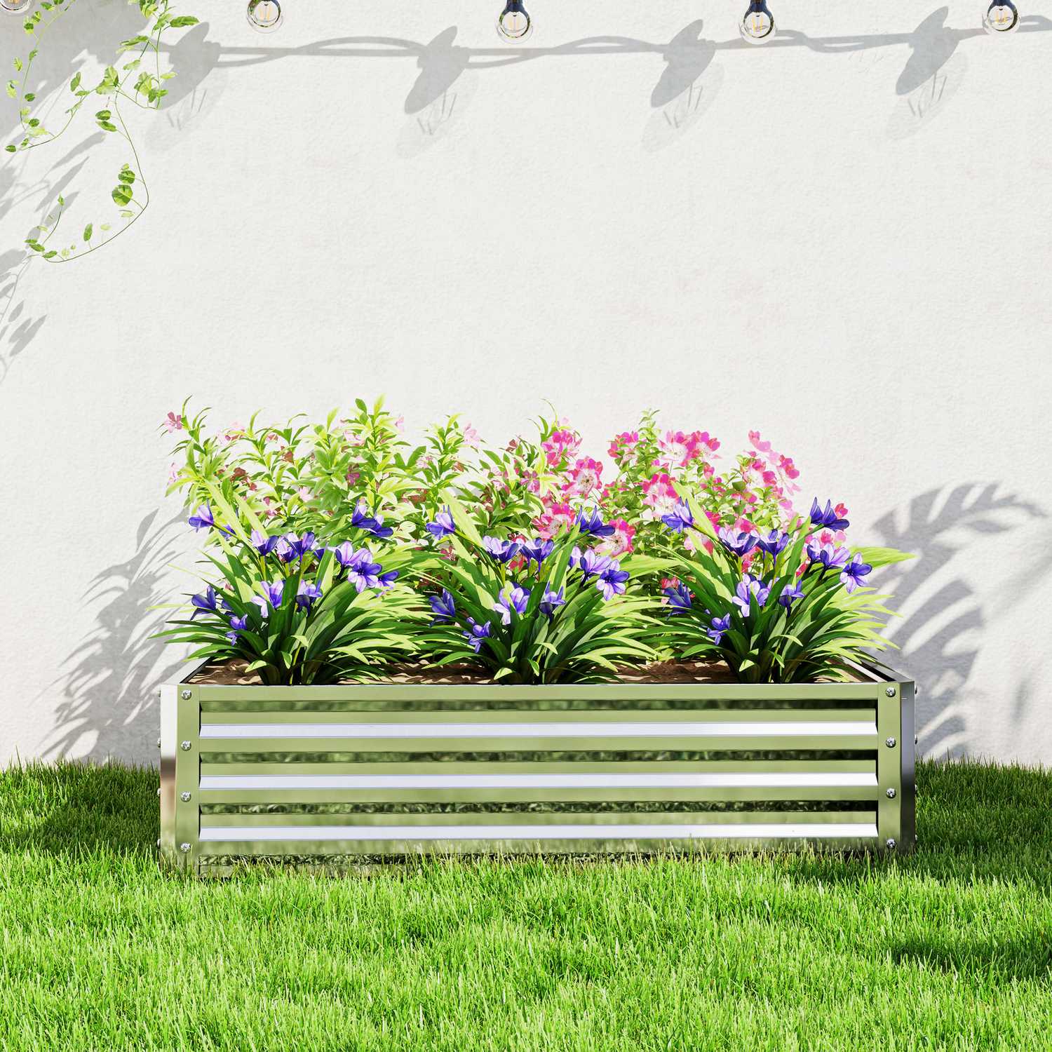 Trädgårdsbädd i stål – Blomma, grönsaker, örtplanterare