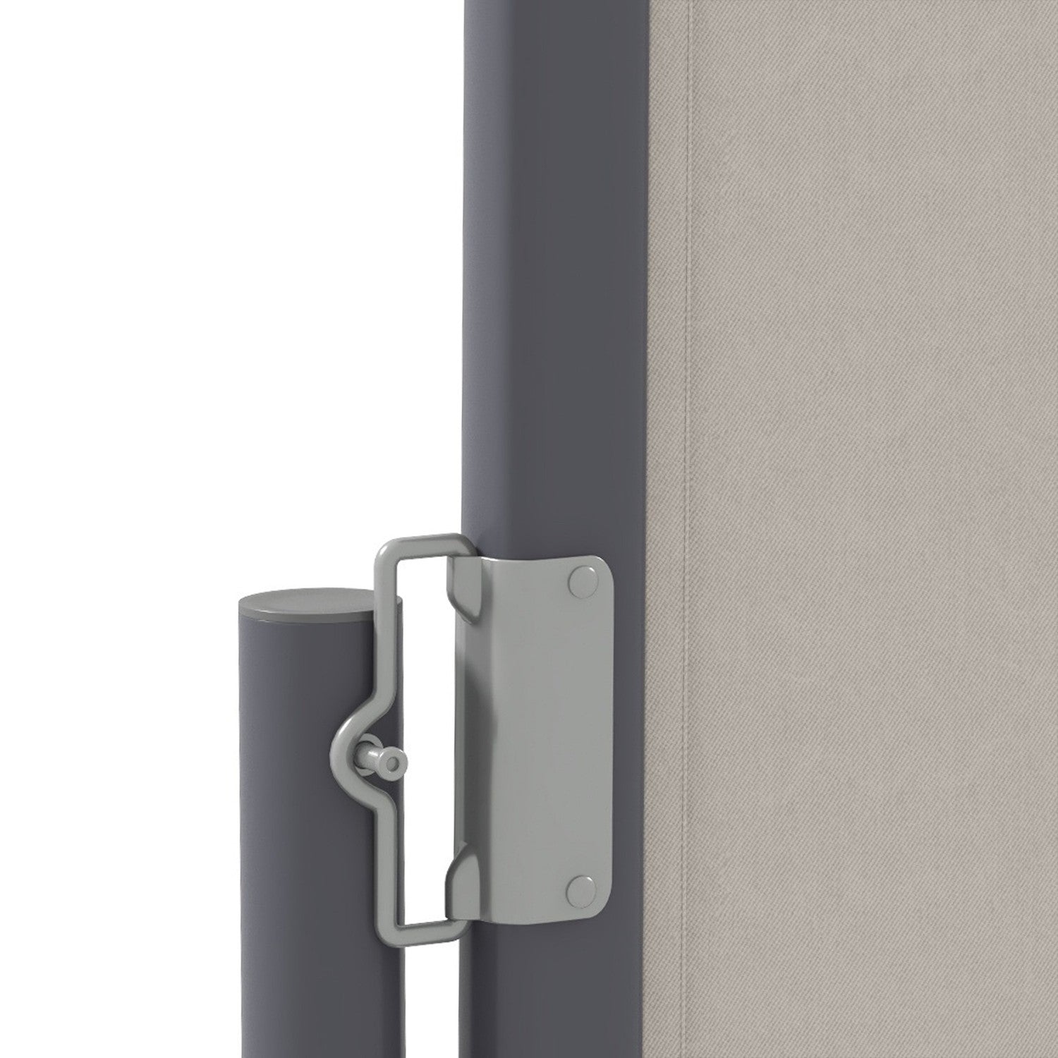 Utdragbar ljusgrå trädgårdsmarkis 300x100cm, UV & vindskydd