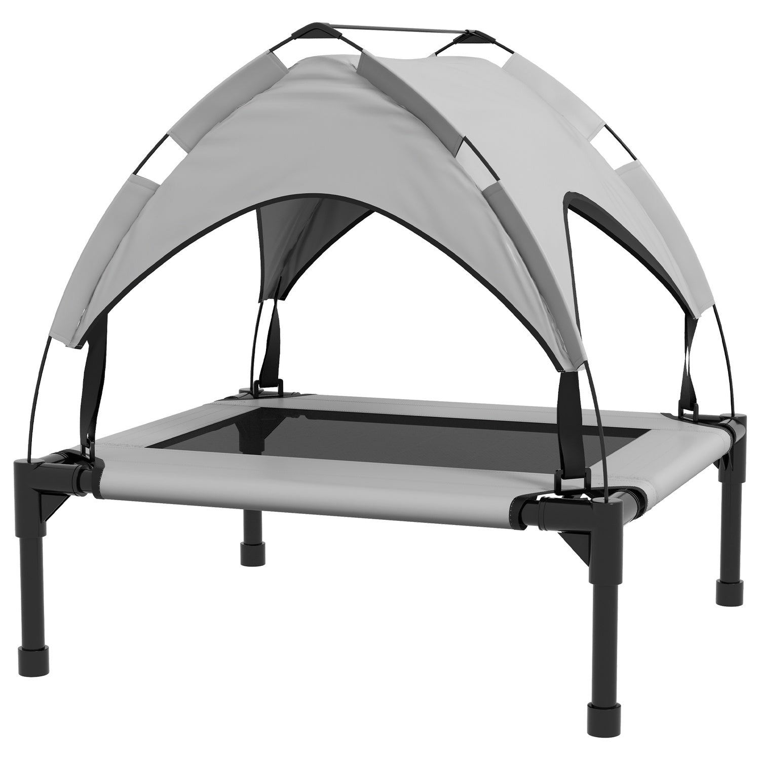 Utomhus förhöjd hundsäng med kapell, tyg som andas