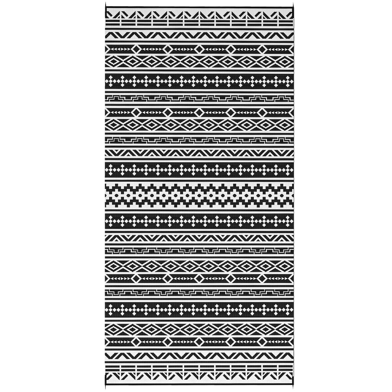 Väderbeständig utomhusmatta – Vikbar svartvit, 548x274 cm
