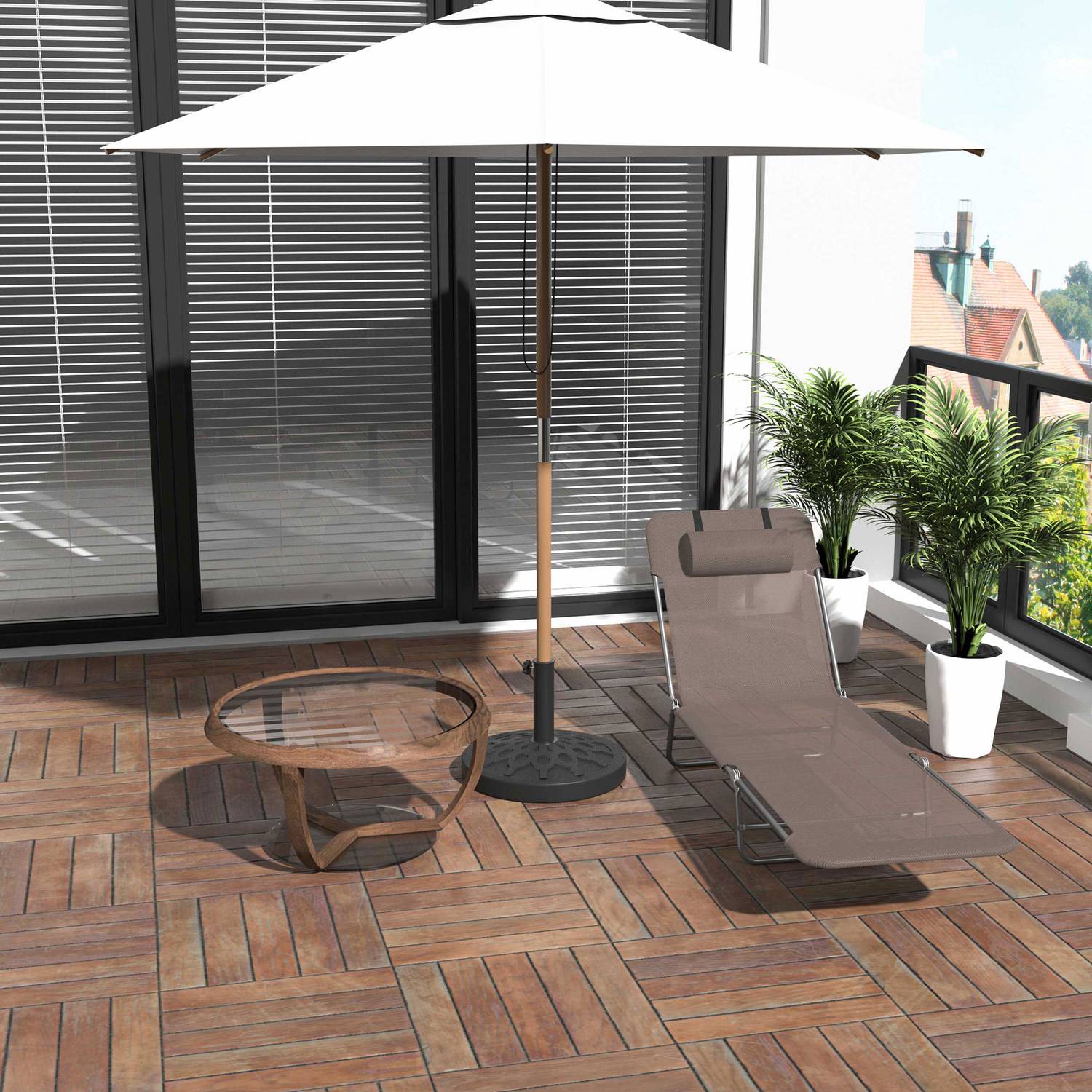 Utomhussolstol, brun – Trädgårds- och terrassavkoppling