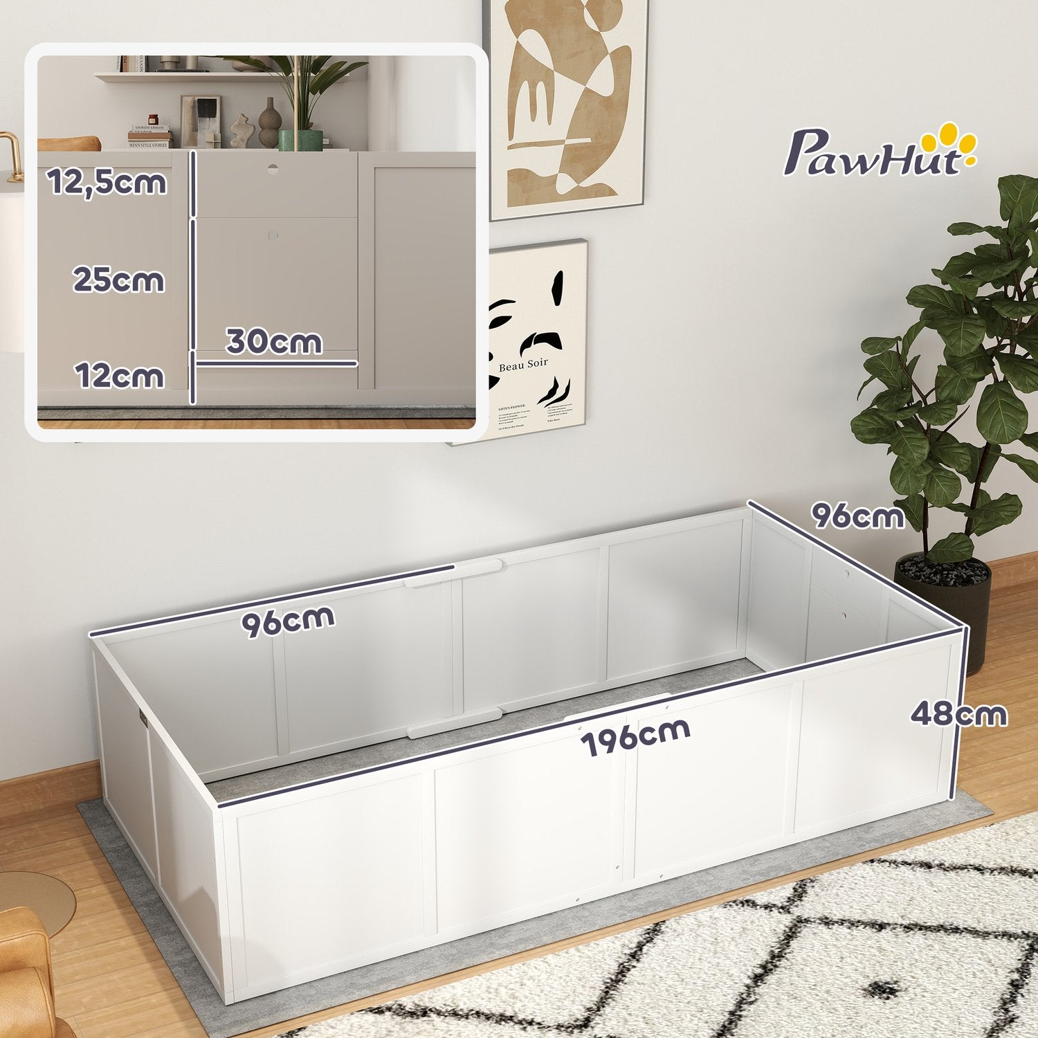 Valplåda med justerbara ingångar, halkfri granträ