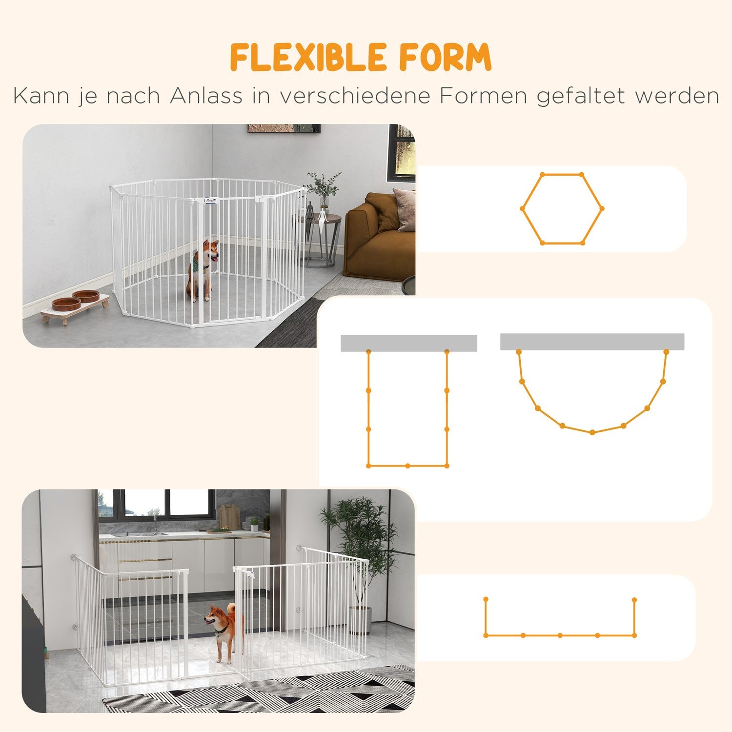 Hundlekhage, 90 cm hög, hopfällbar 8-panels utomhushölje